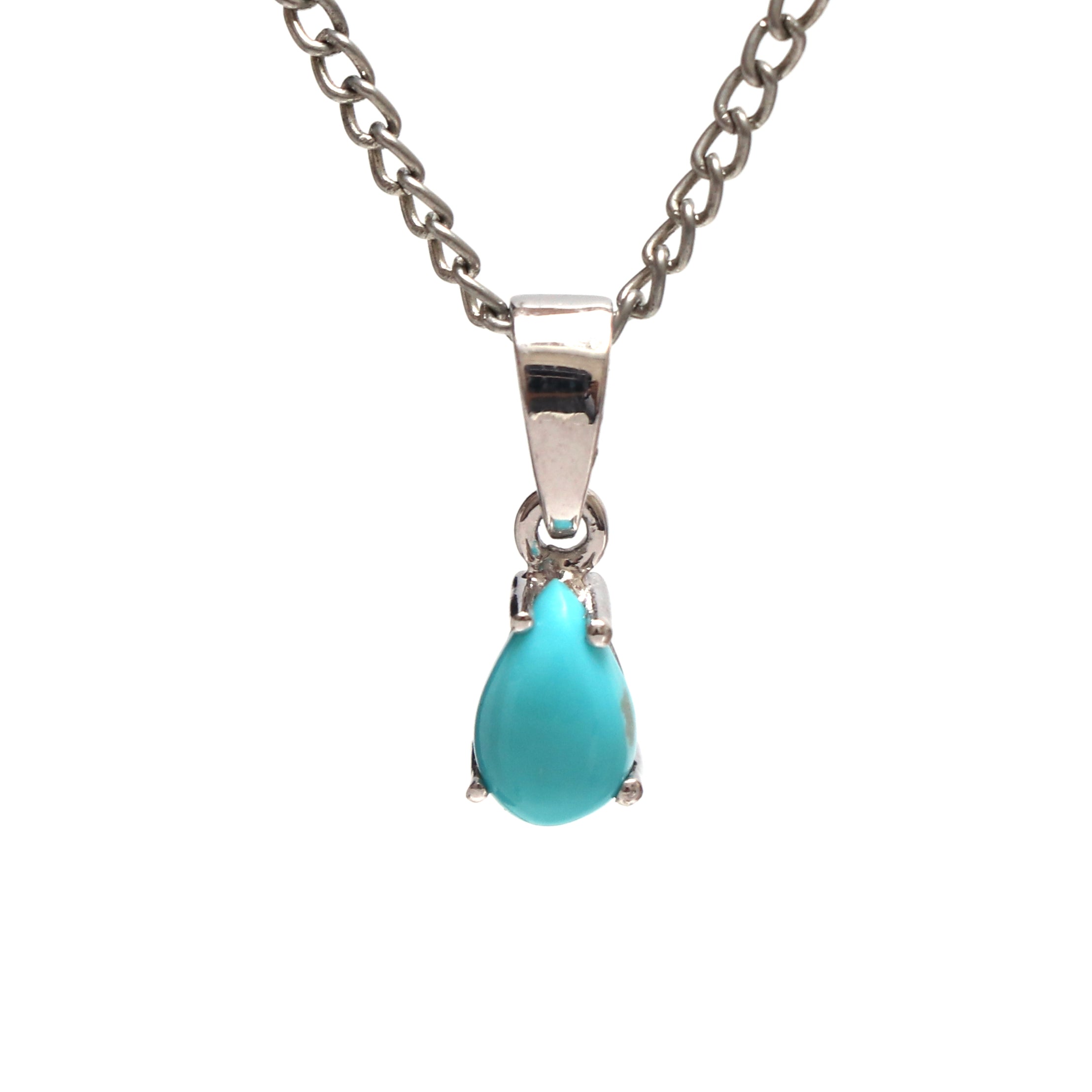 Natural Turquoise Pendant With Chain