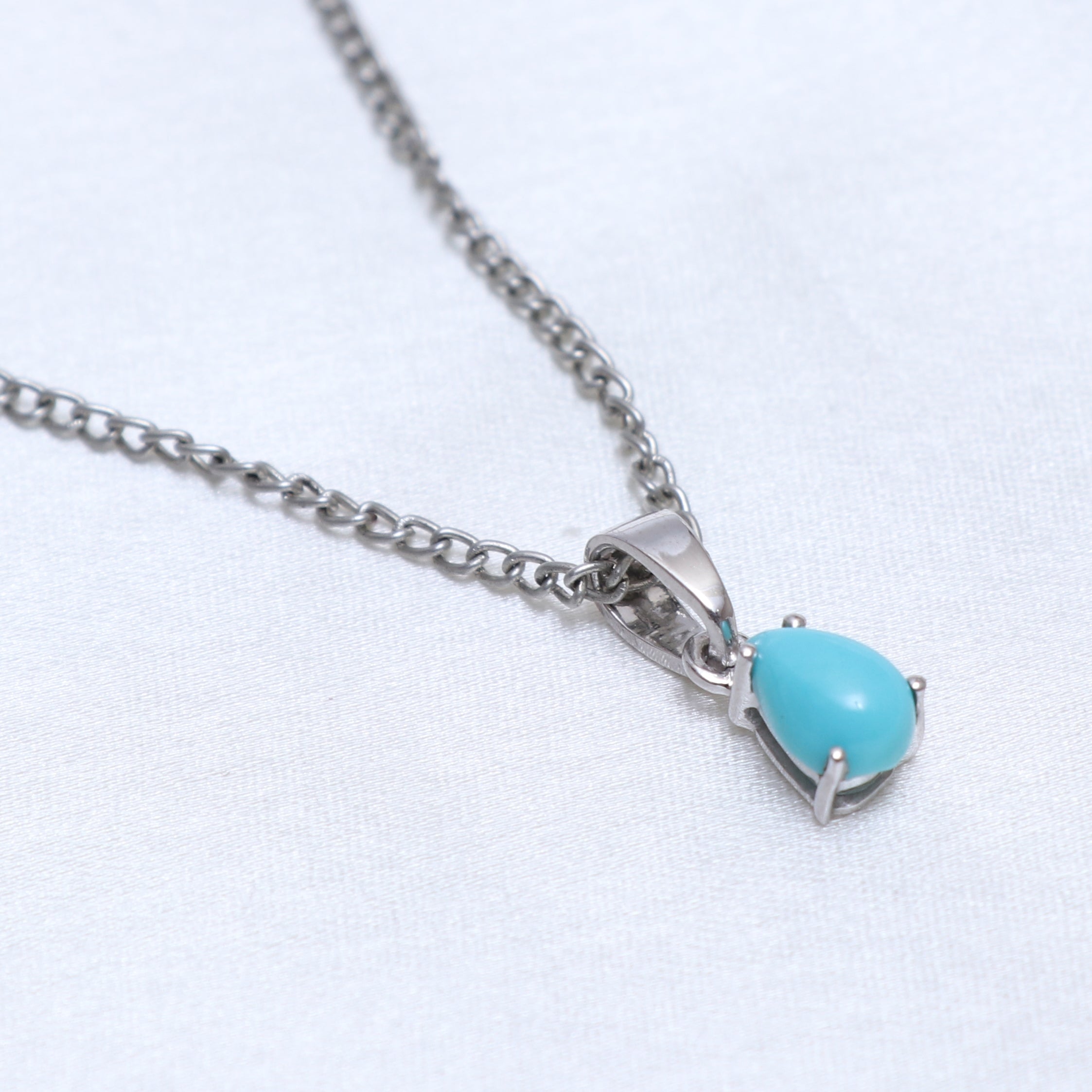 Natural Turquoise Pendant With Chain