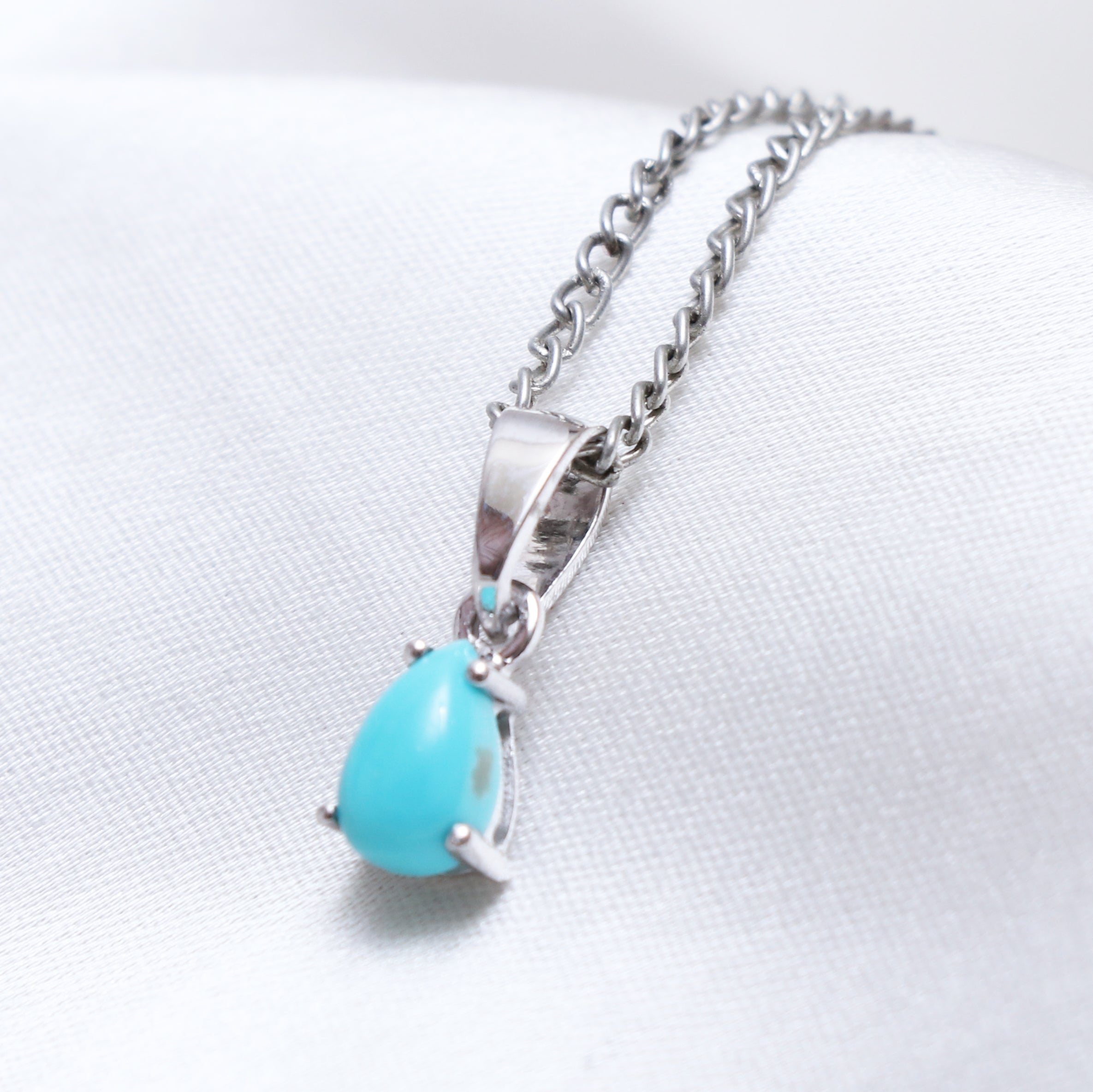Natural Turquoise Pendant With Chain