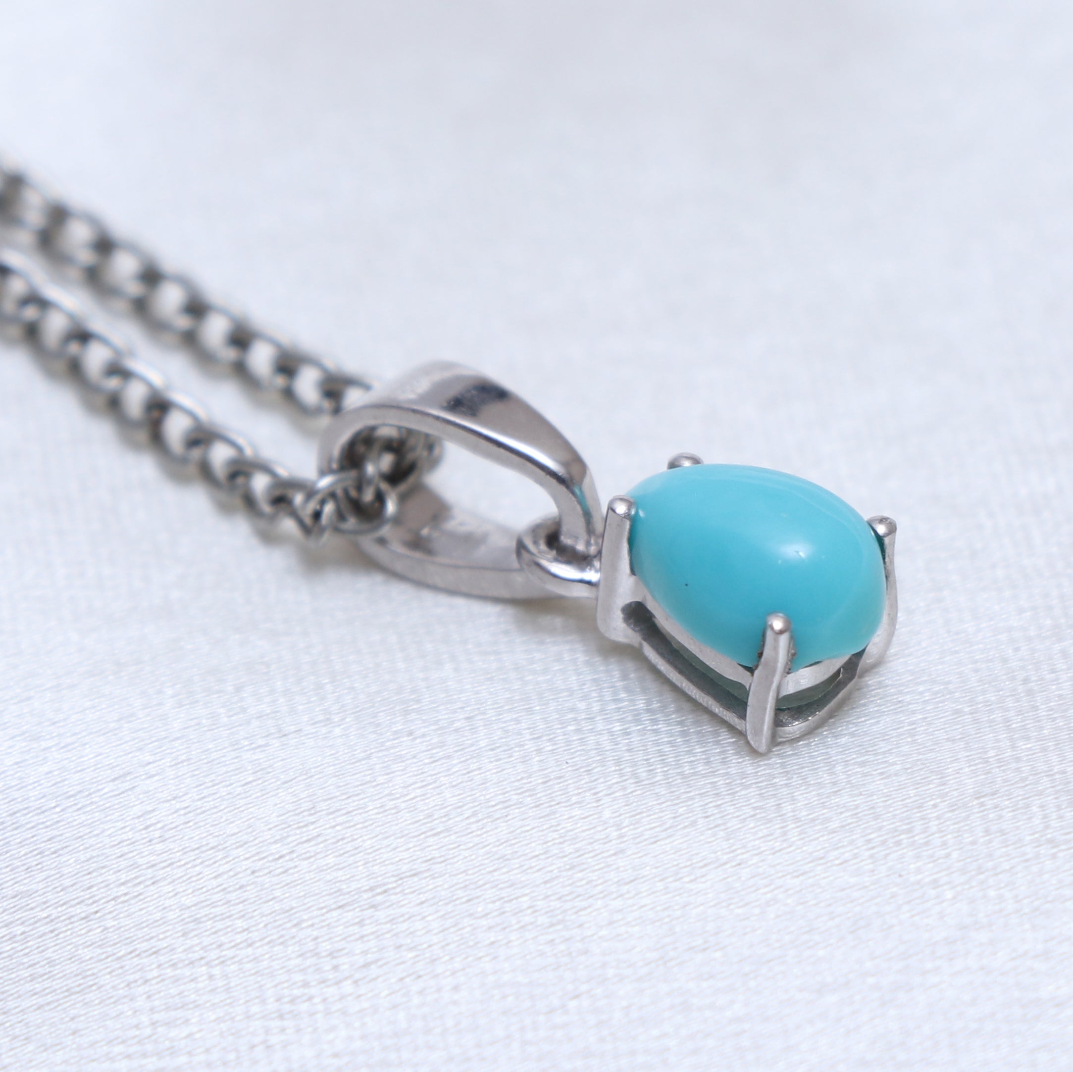 Natural Turquoise Pendant With Chain