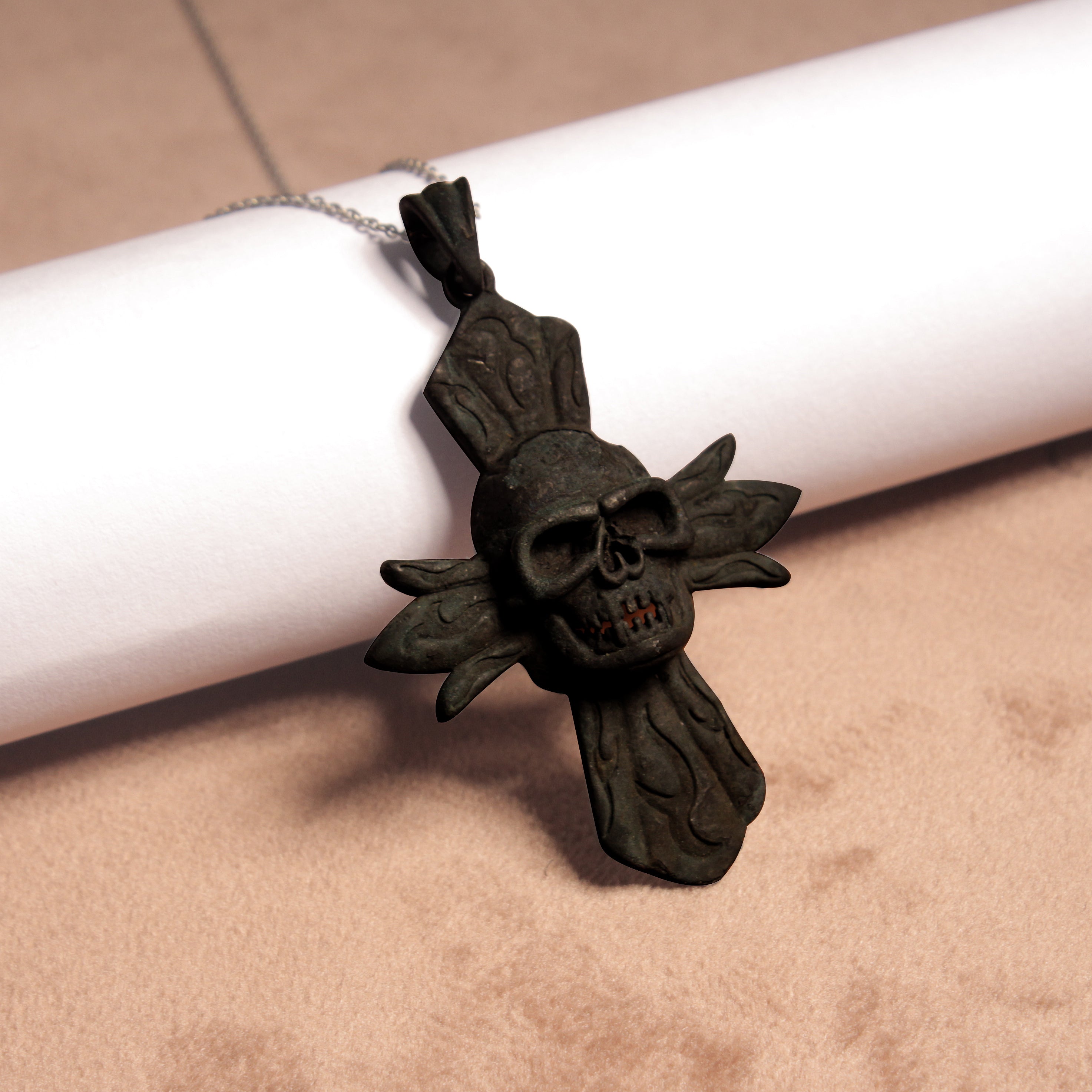 Gothic reaper pendant (Comes with a complimentary Black Silver Chain )