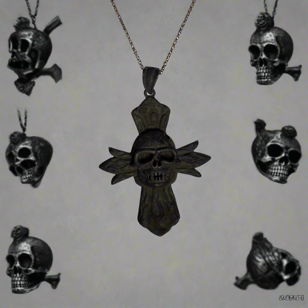 Gothic reaper pendant (Comes with a complimentary Black Silver Chain )