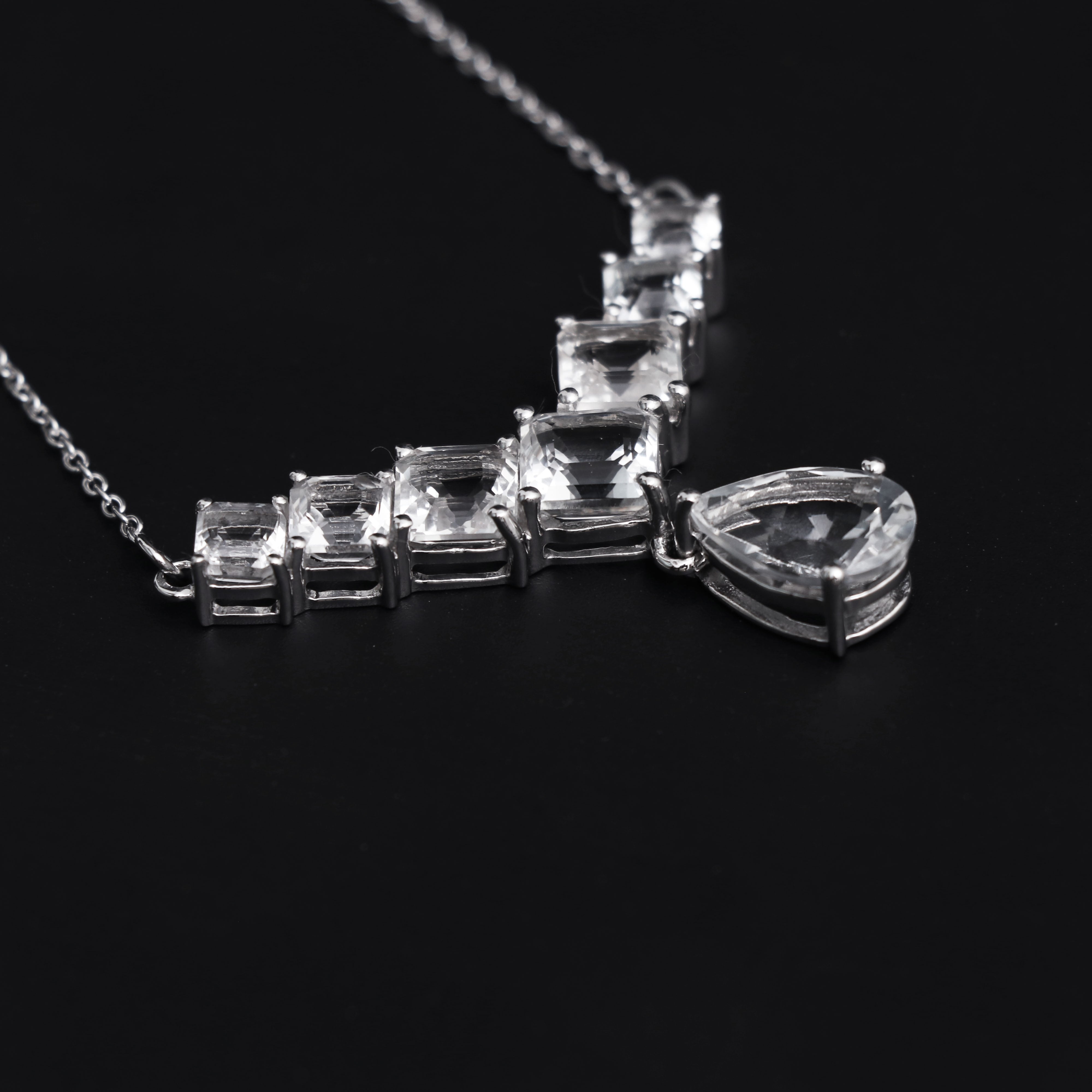 White Topaz Silver Necklace