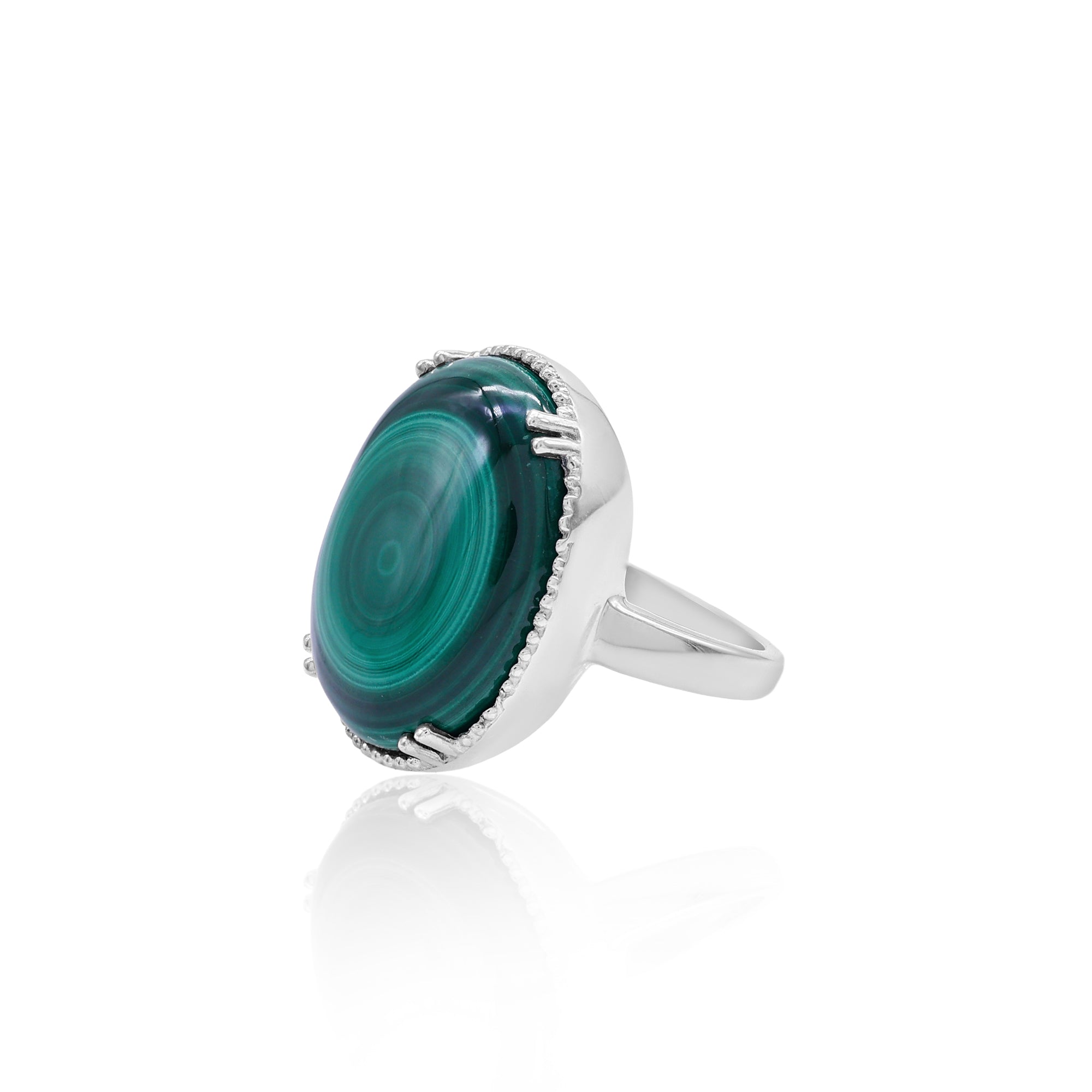 Green Malachite Oval Ring