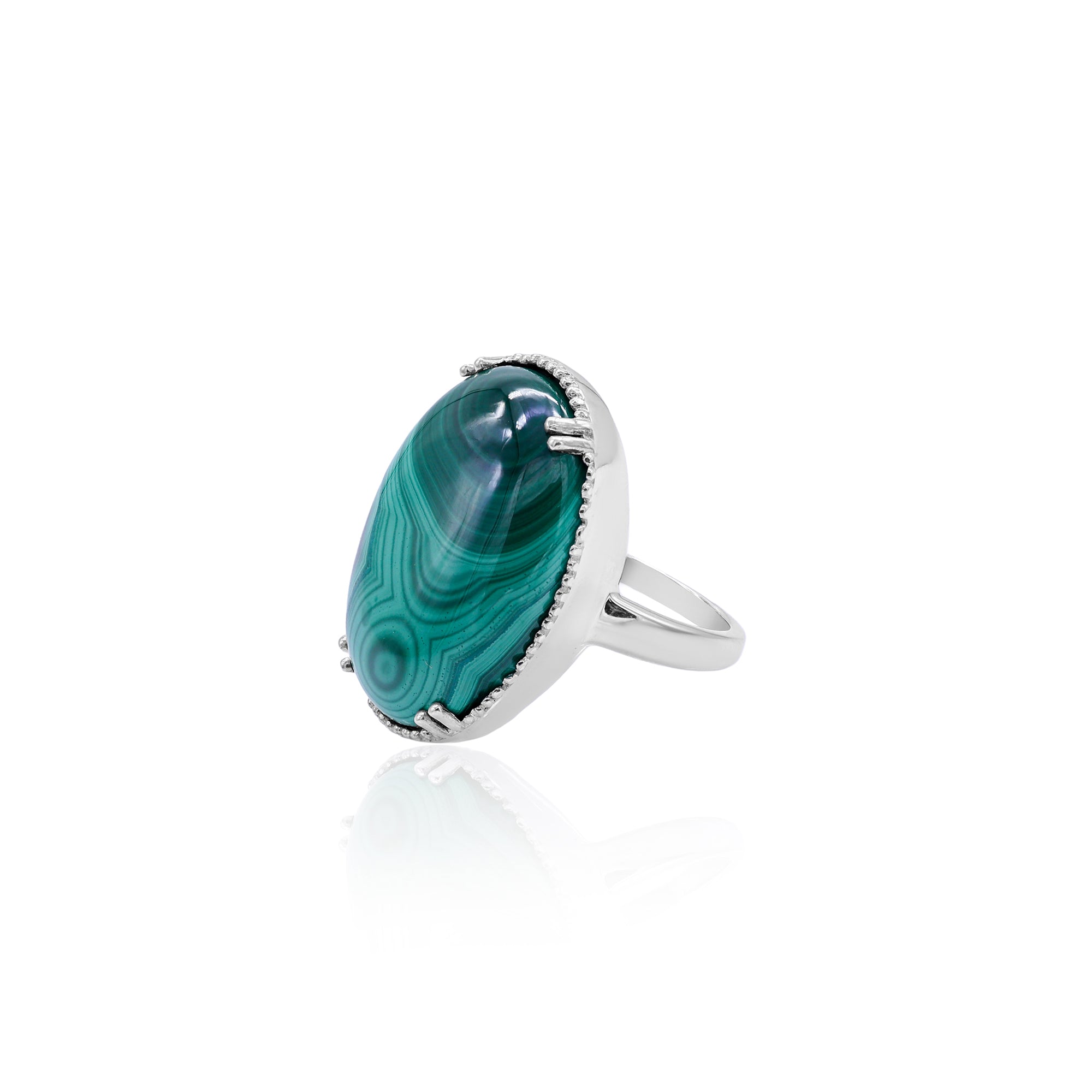 Stunning Natural Green Malachite Ring