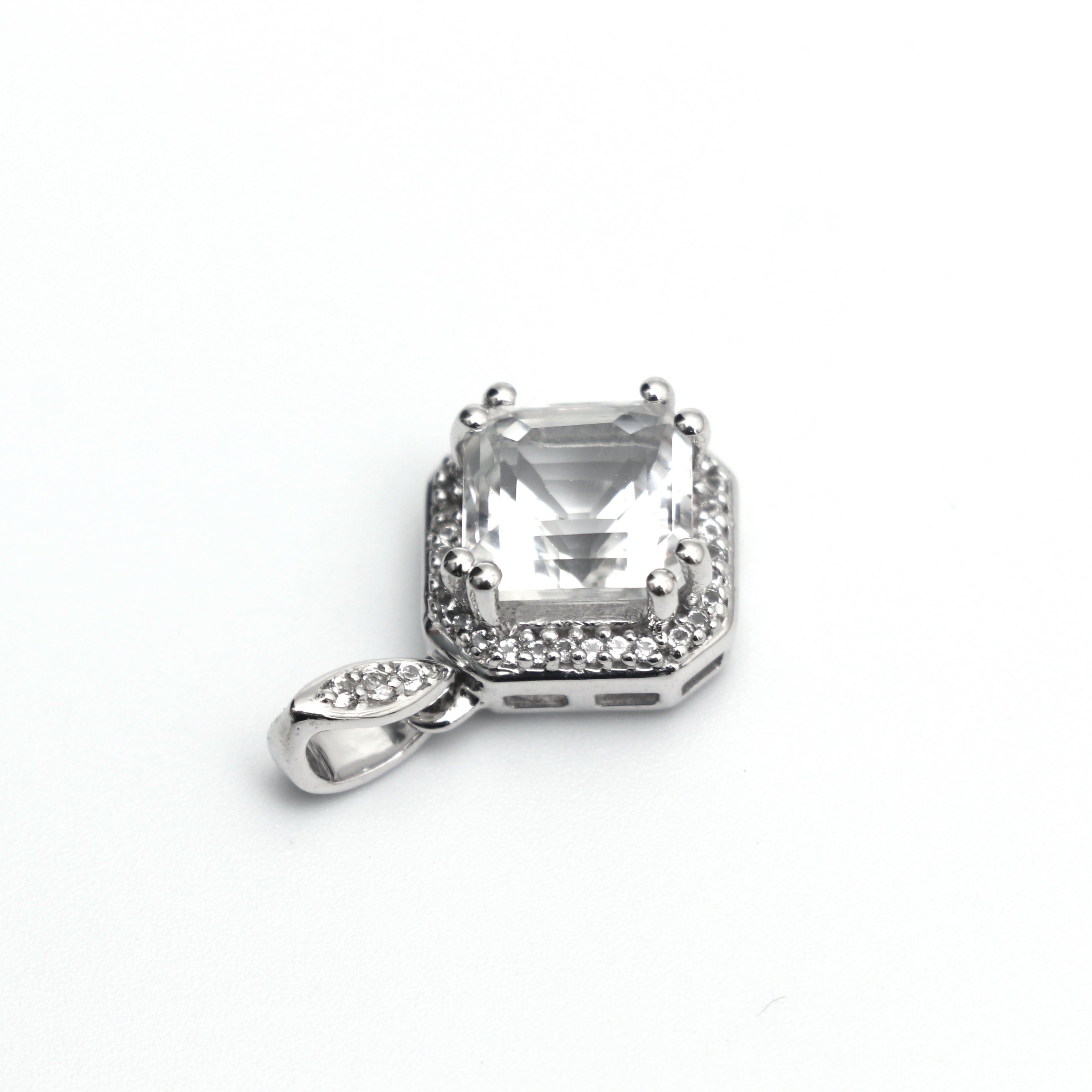 White Topaz Silver Pendant