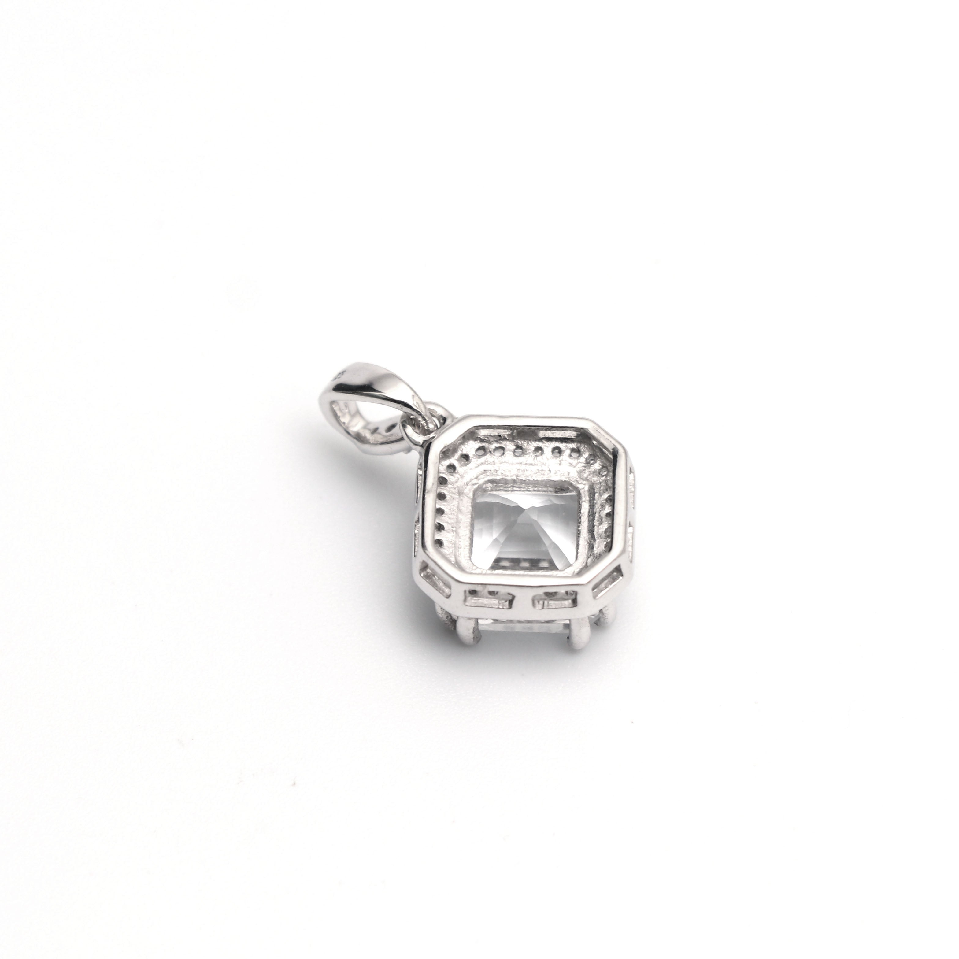 White Topaz Silver Pendant