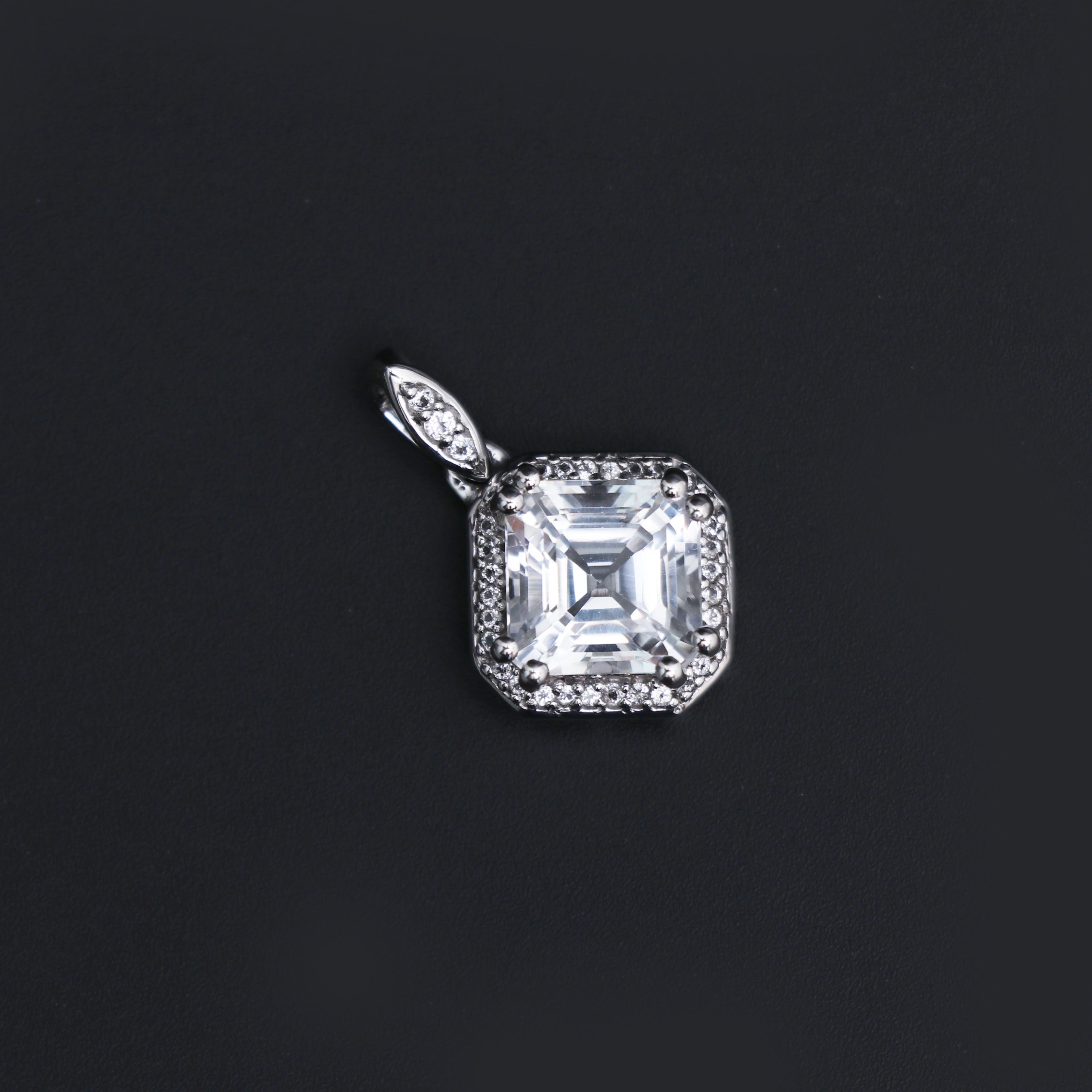 White Topaz Silver Pendant