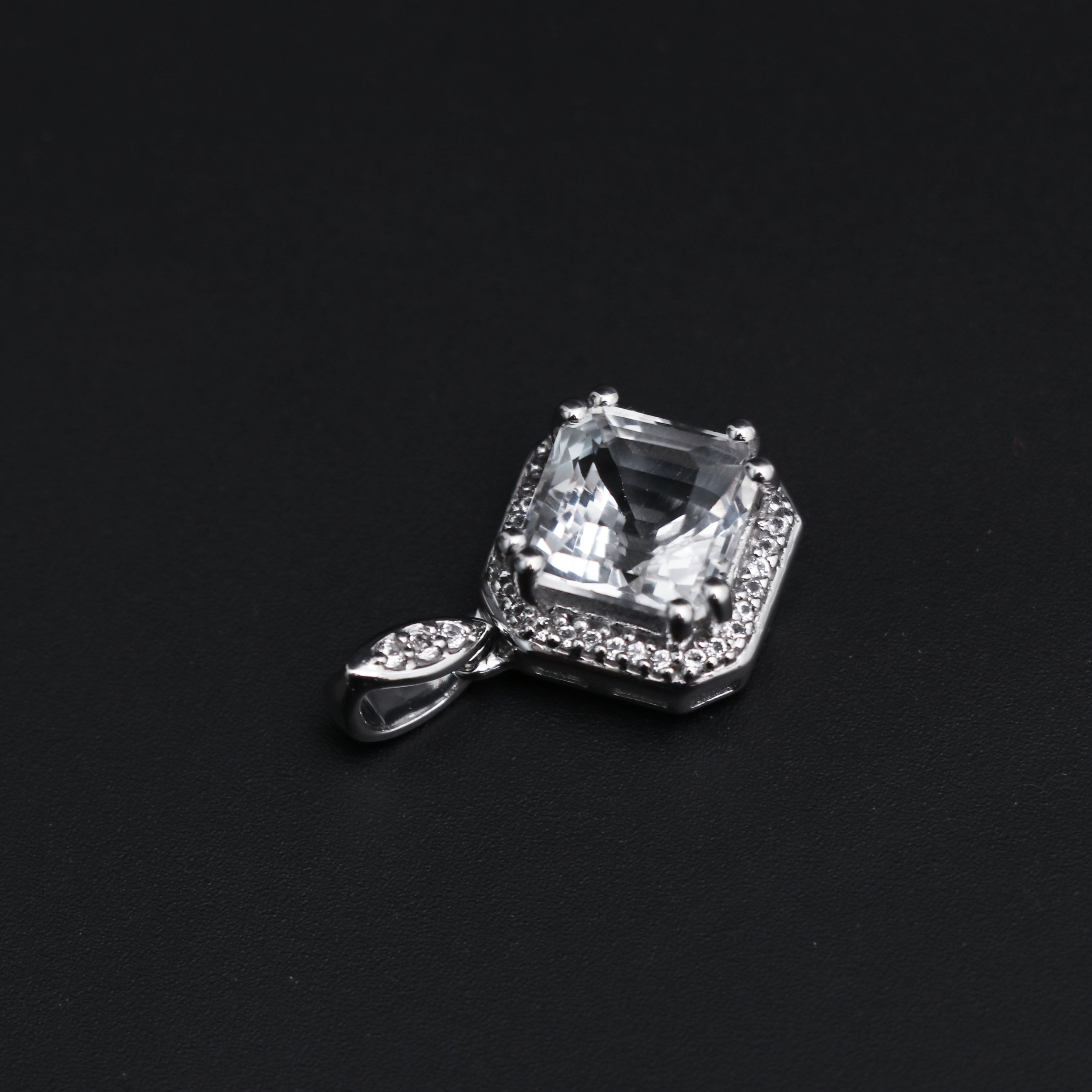 White Topaz Silver Pendant