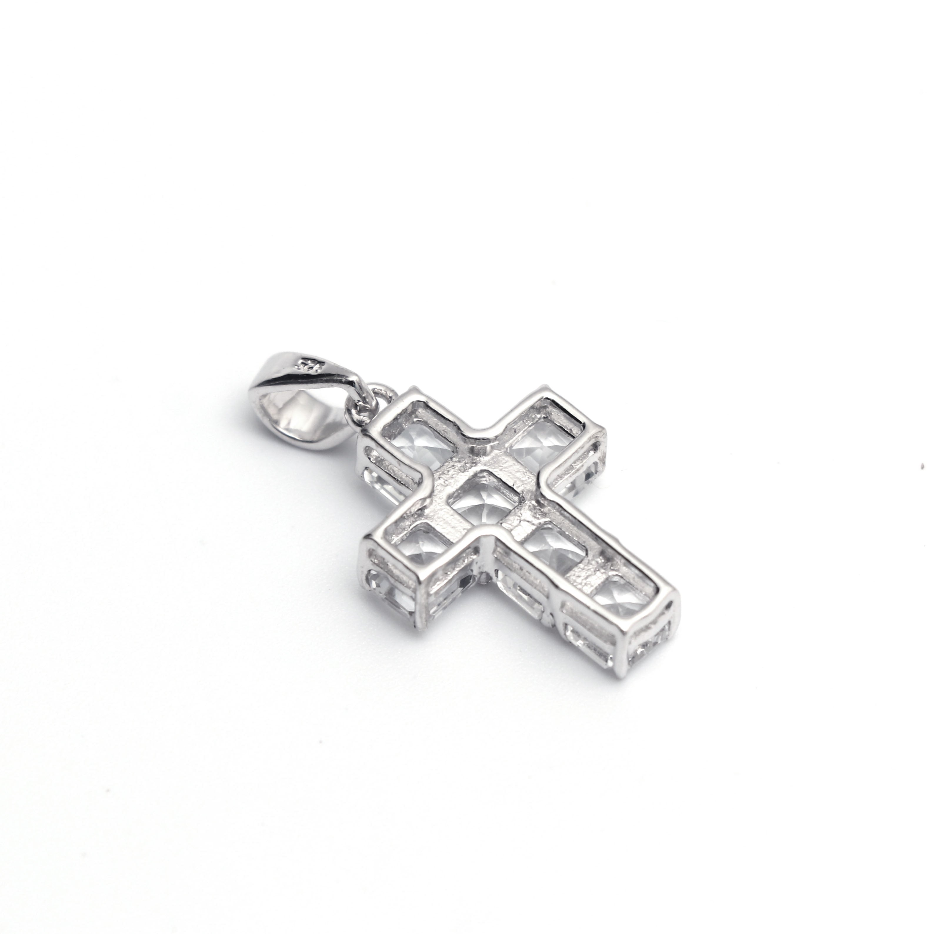 Natural White Topaz Cross Pendant