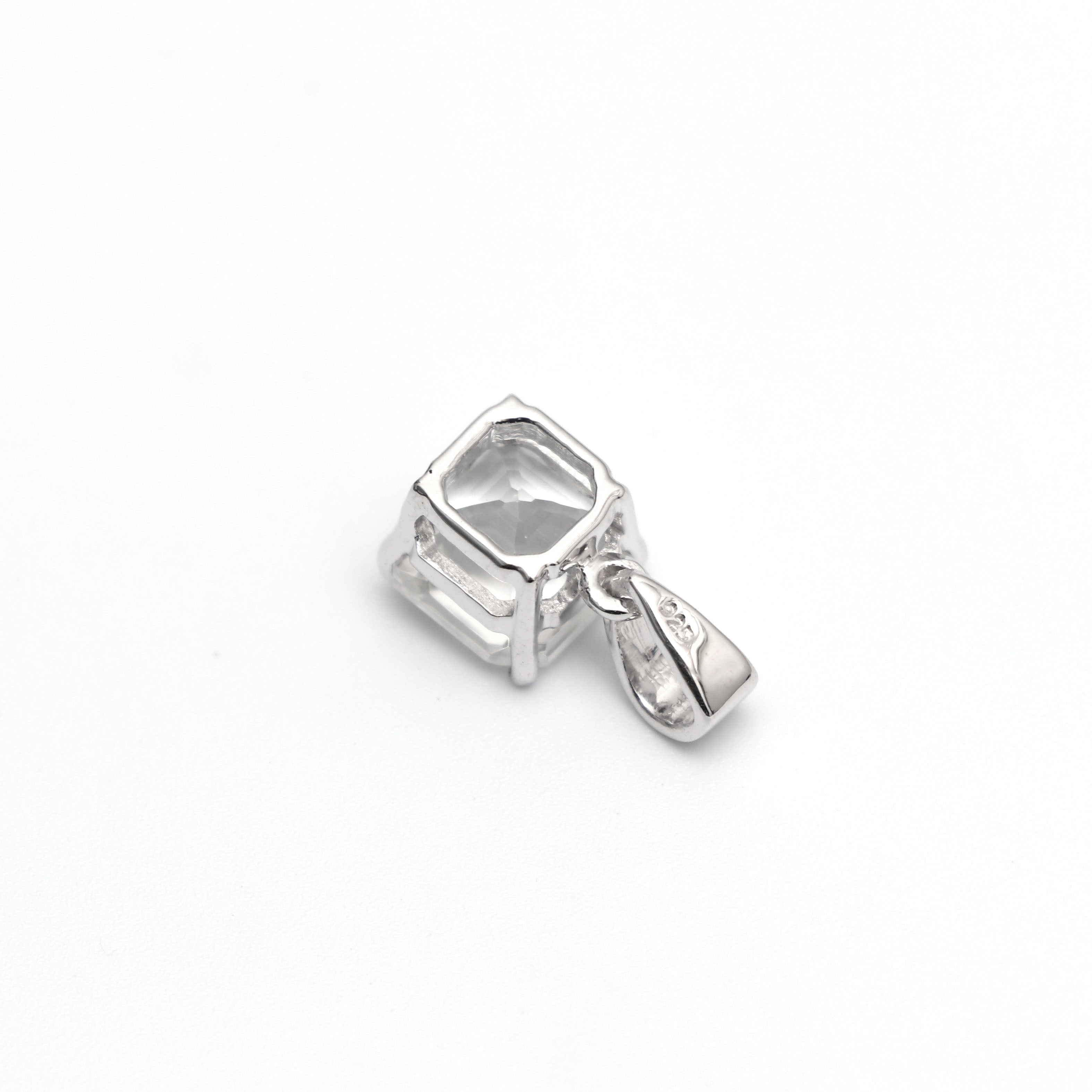 Natural White Topaz Square Pendant