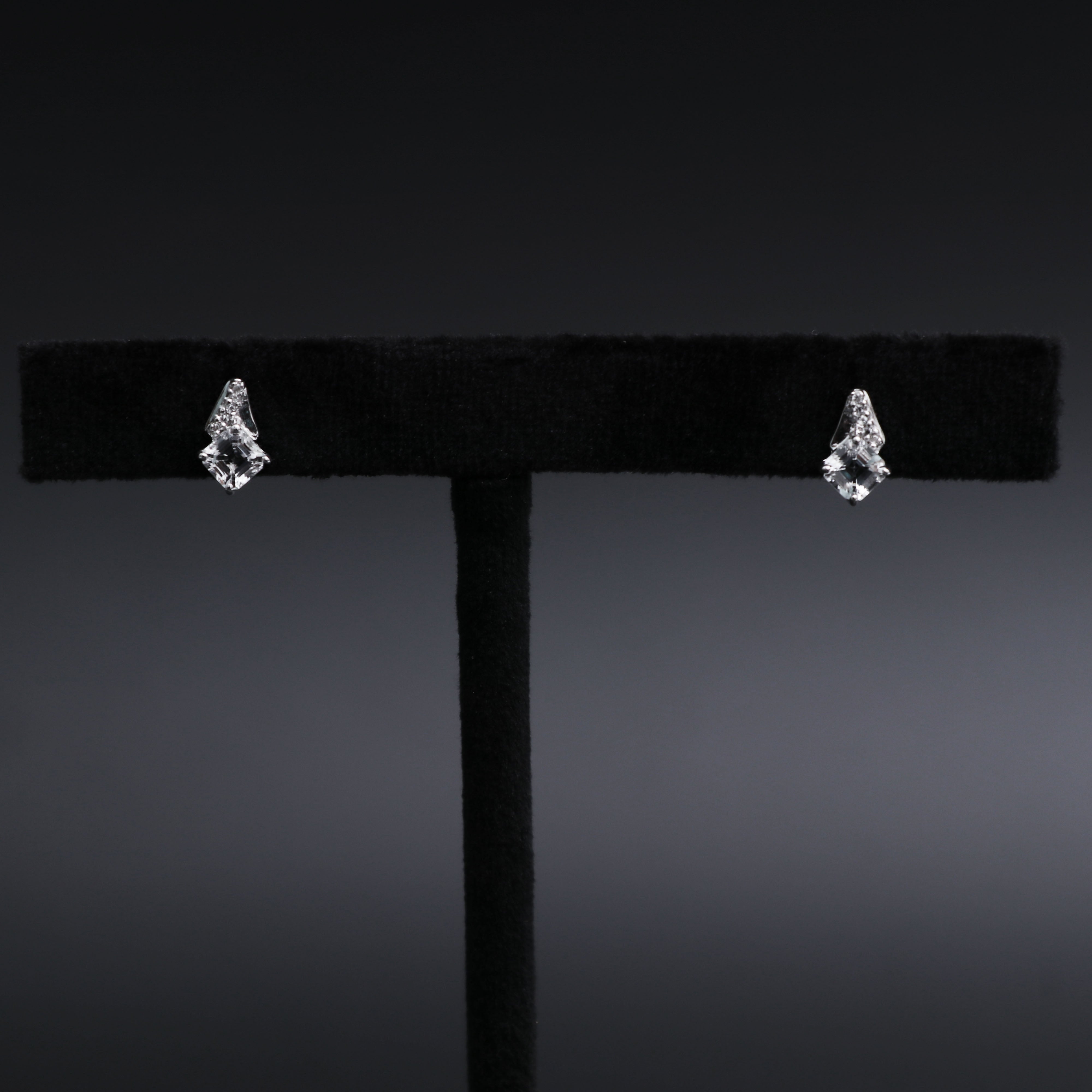 Natural White Topaz Stud Earring