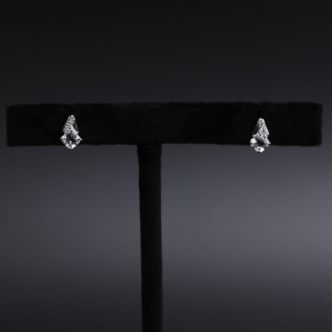 Natural White Topaz Stud Earring