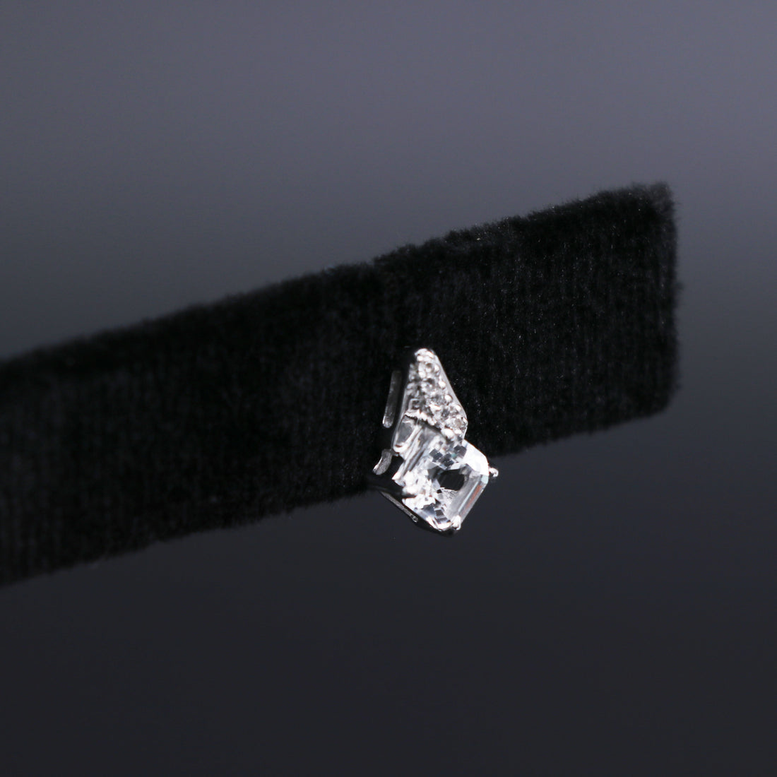 Natural White Topaz Stud Earring