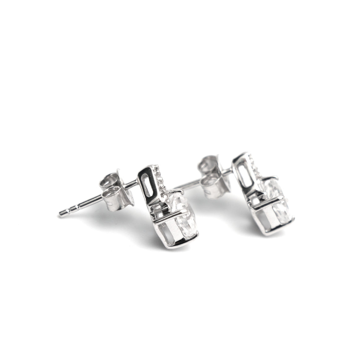 Natural White Topaz Stud Earring