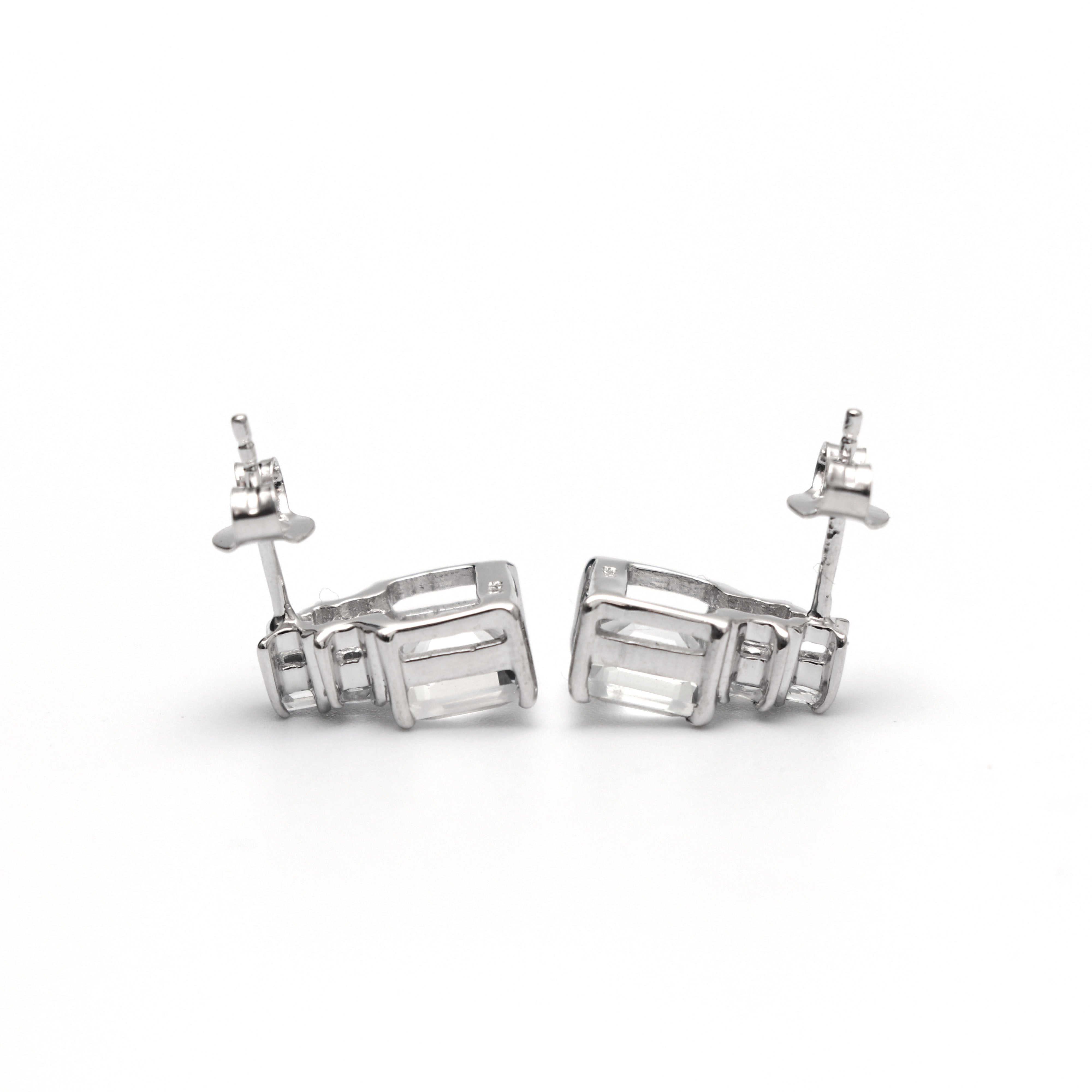 Natural White Topaz Earring