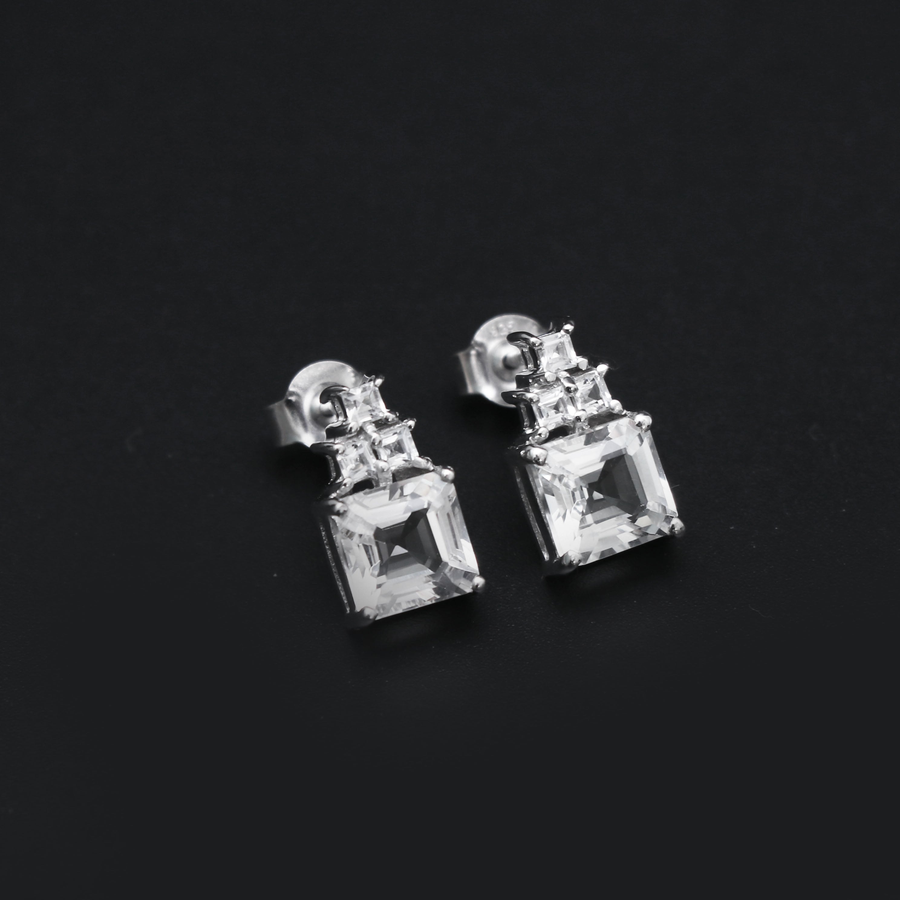 Natural White Topaz Earring