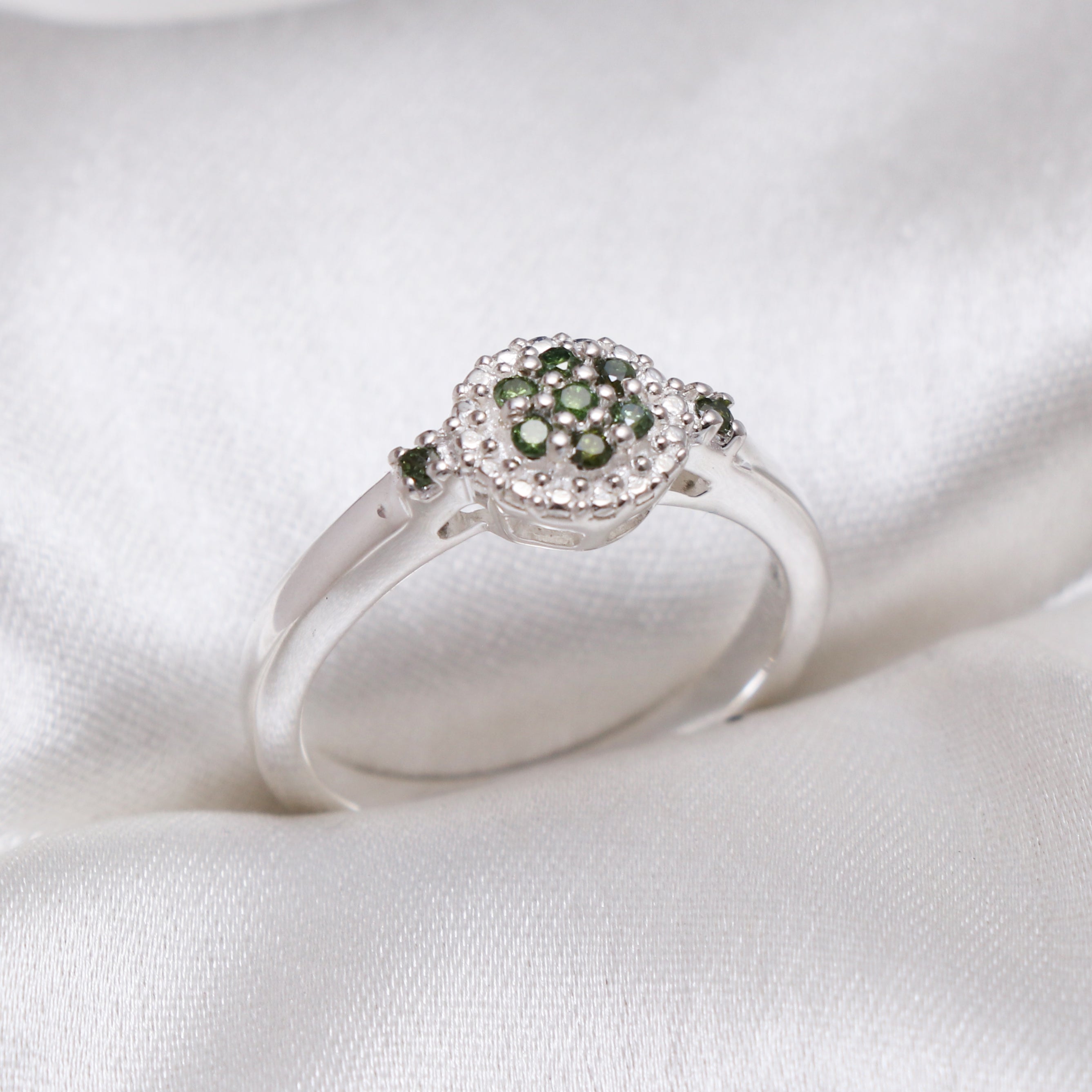 Natural Green Diamond Ring