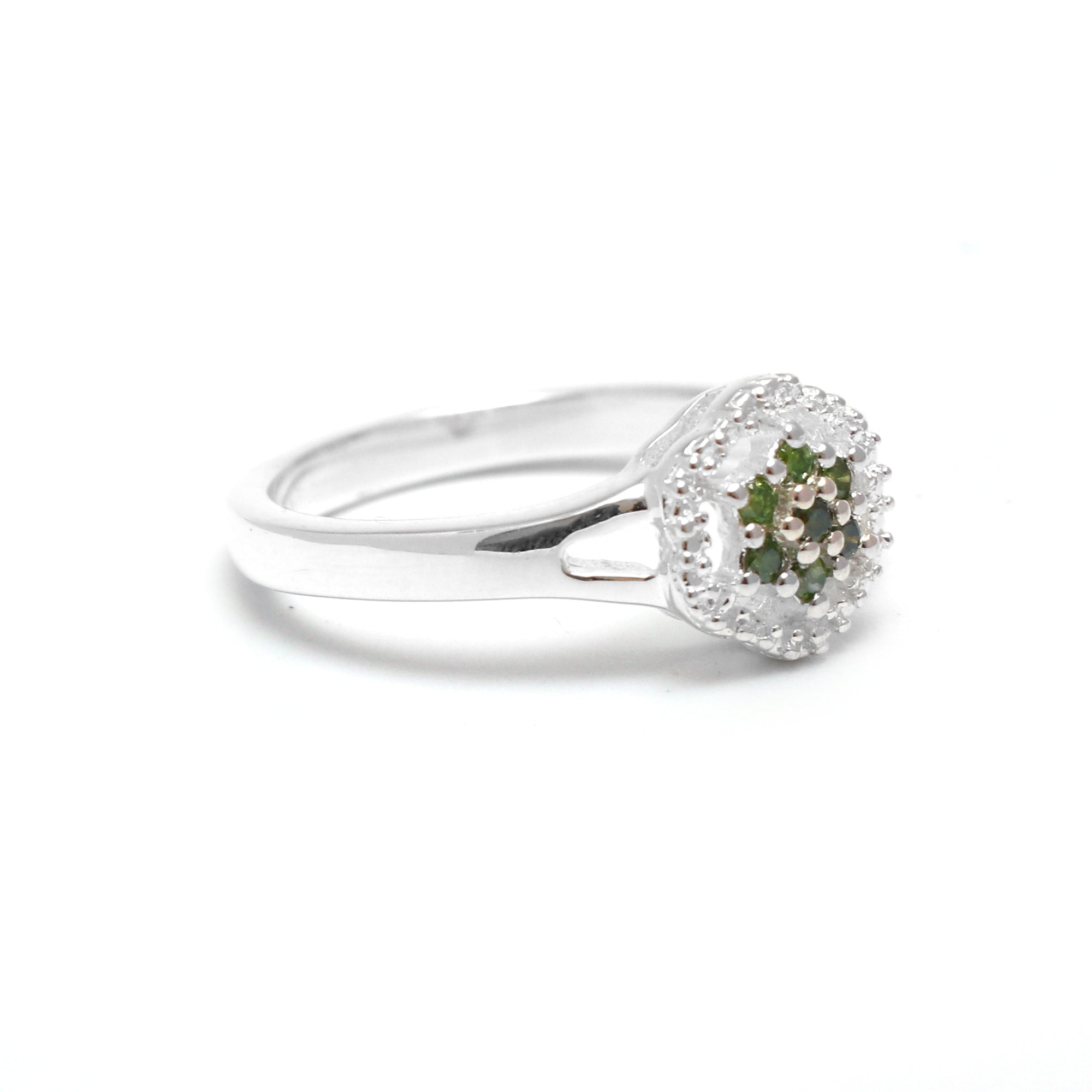 Natural Green Diamond Stone Ring