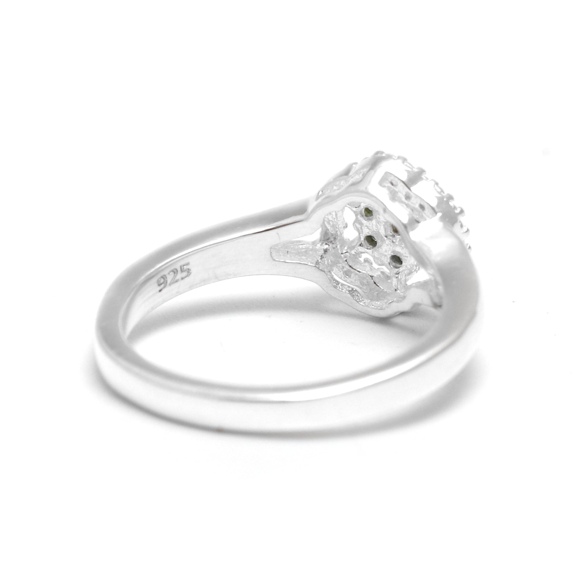 Natural Green Diamond Stone Ring