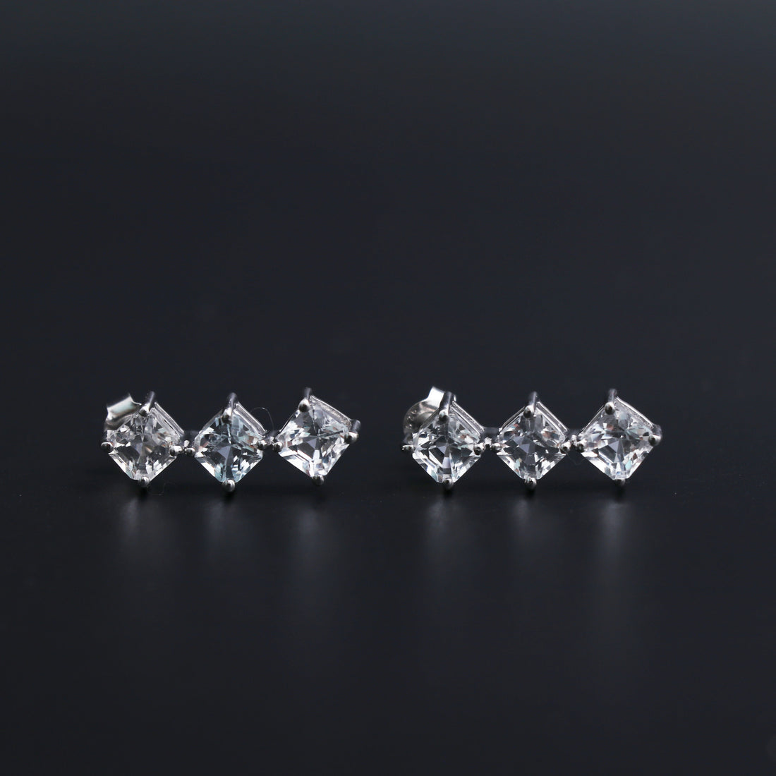 Natural White Topaz Drop Earring