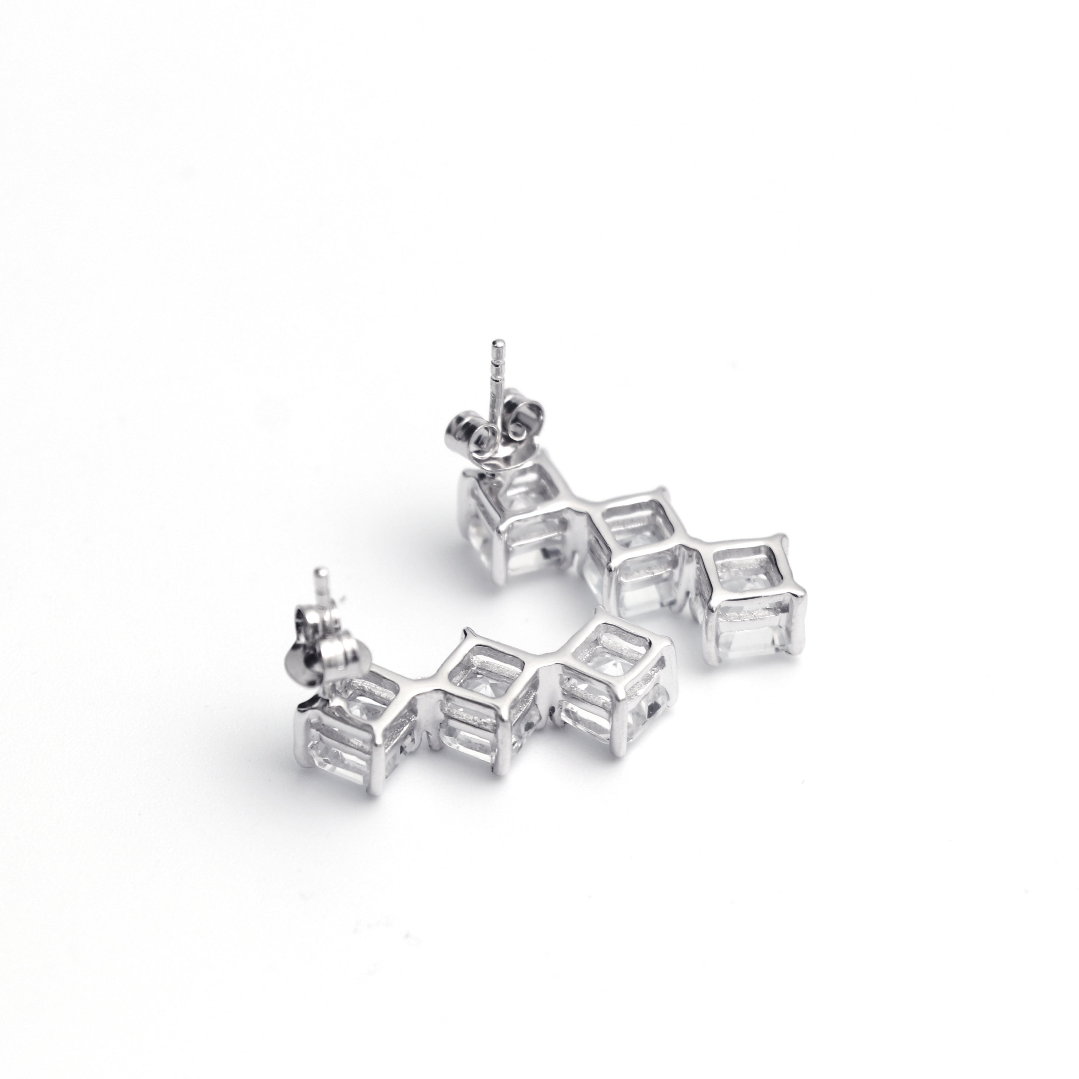 Natural White Topaz Drop Earring