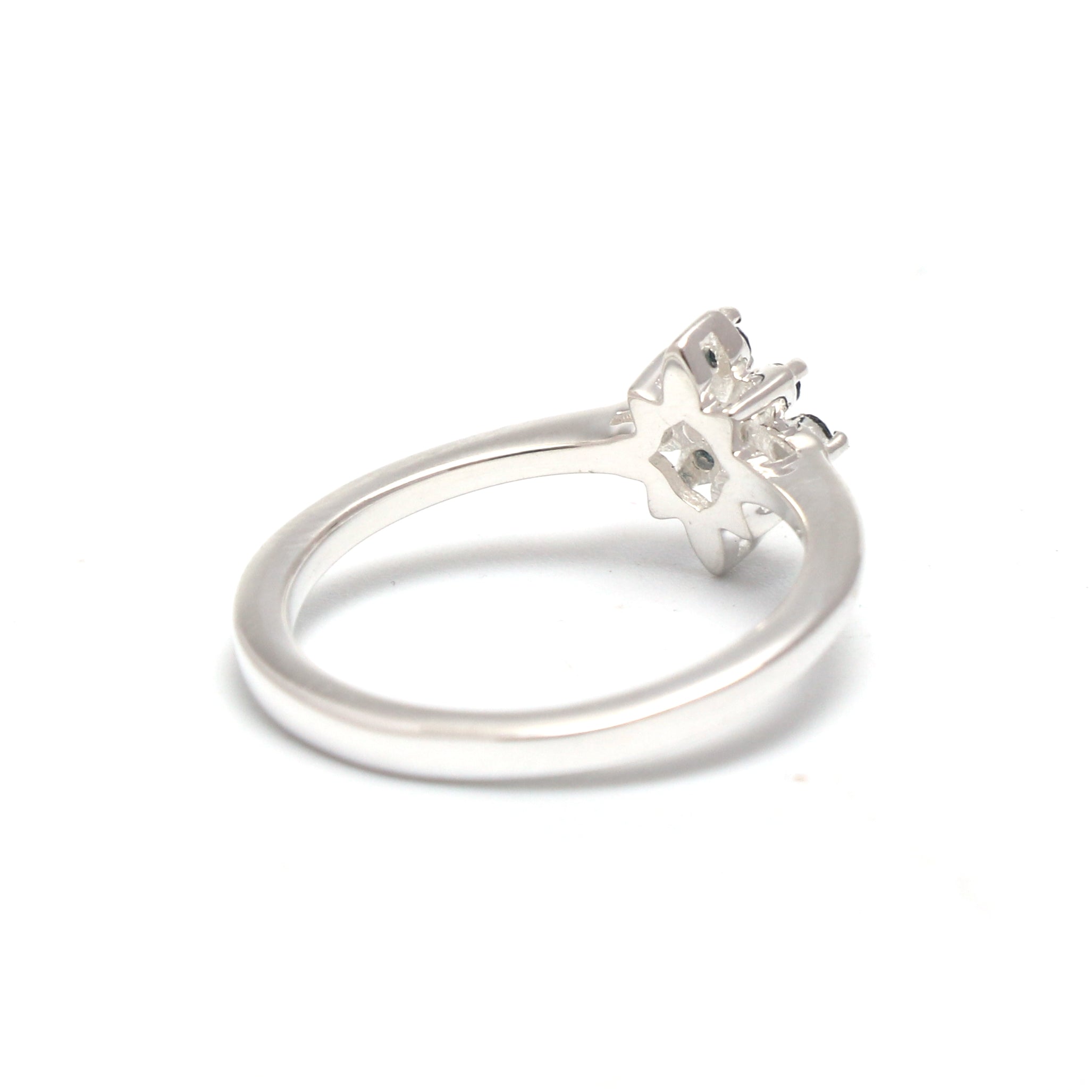 Natural Blue Diamond Silver Ring