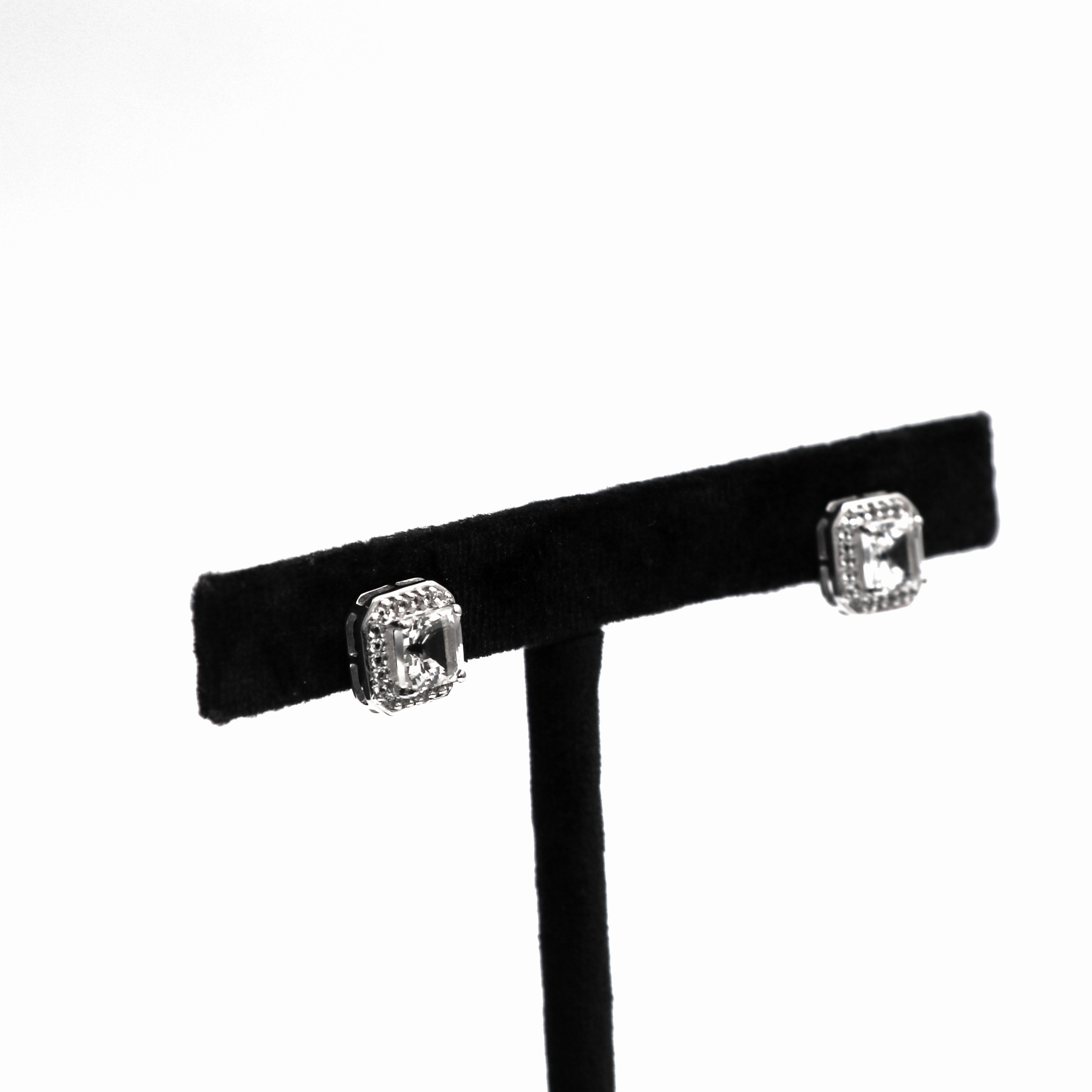 Natural White Topaz Studs Earring