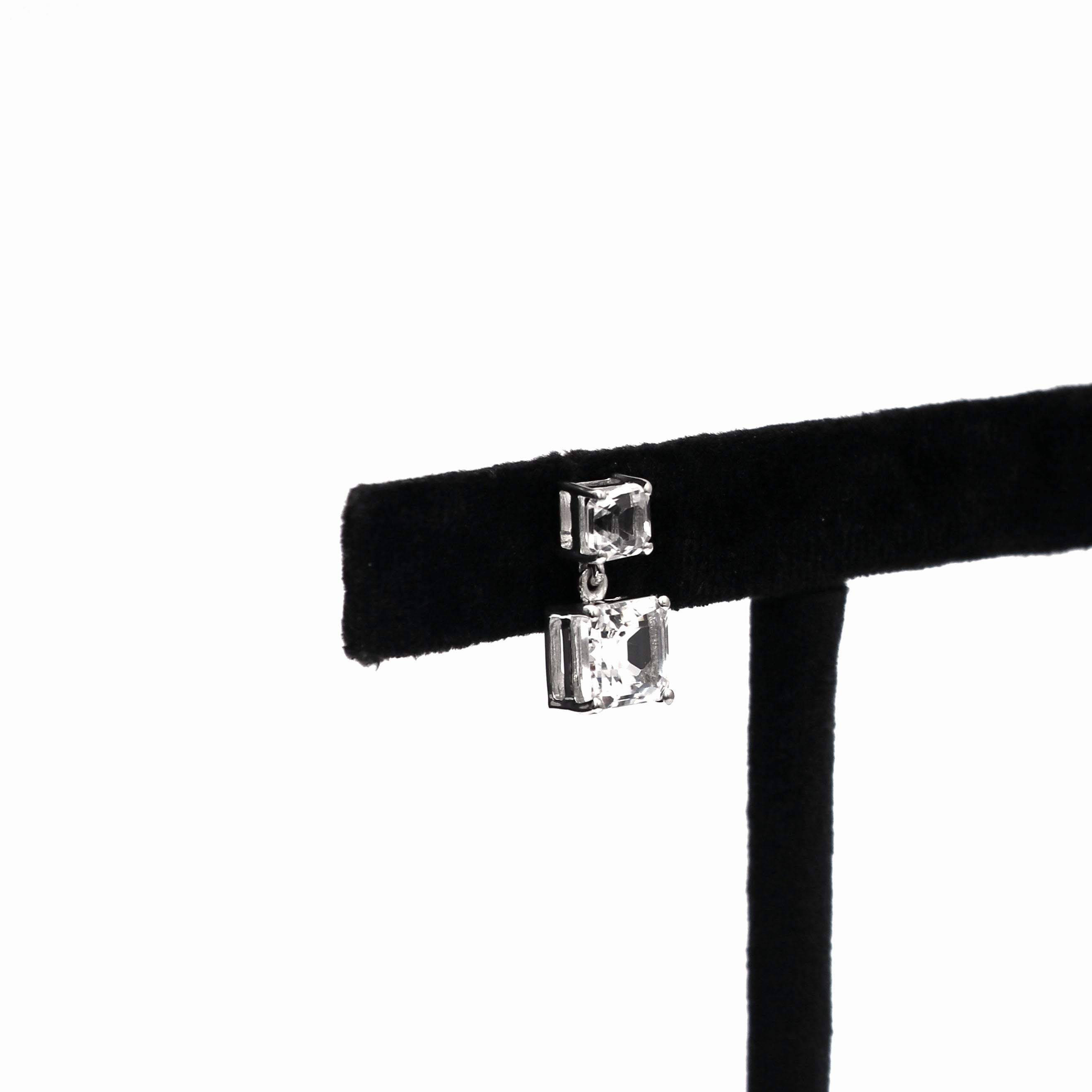 White Topaz Asscher Cut Earring