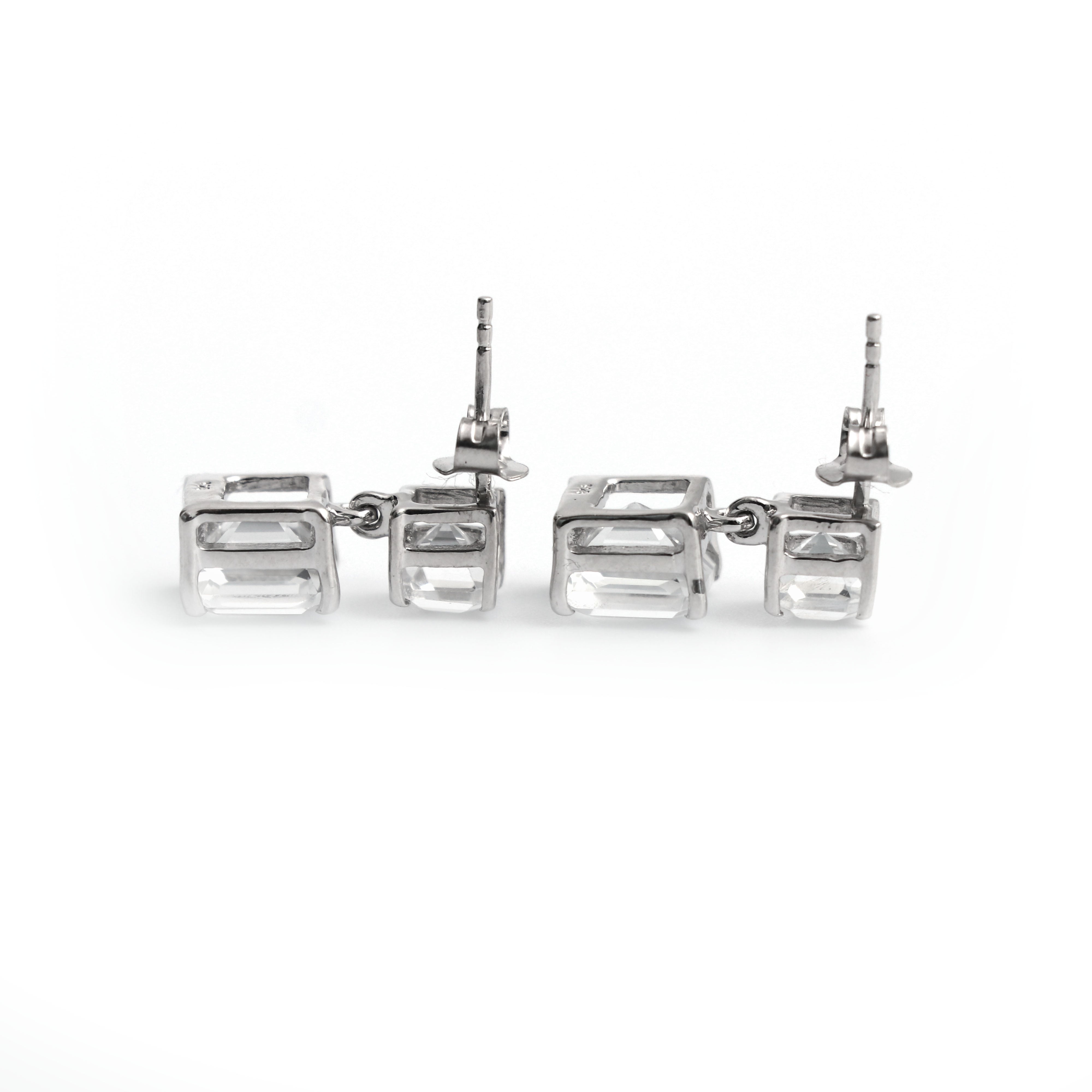 White Topaz Asscher Cut Earring