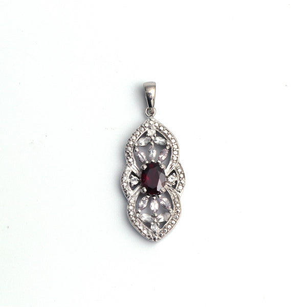 Natural Garnet Pendant With Chain