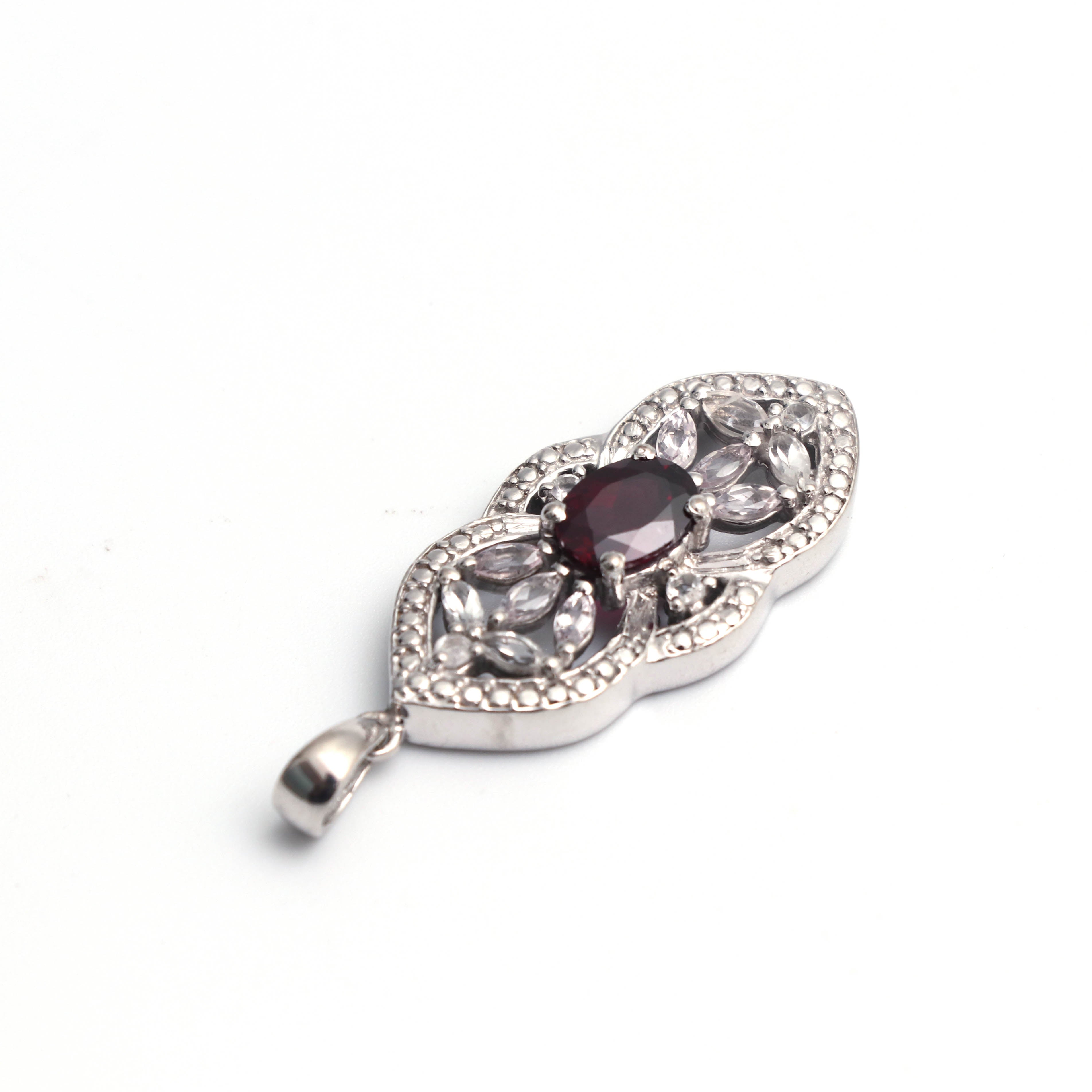 Natural Garnet Pendant With Chain