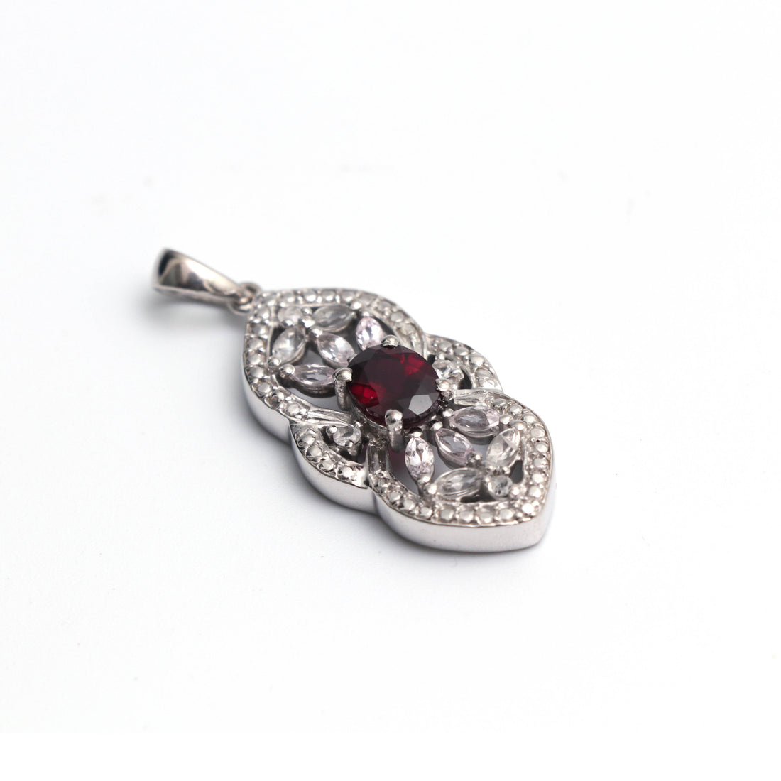 Natural Garnet Pendant With Chain