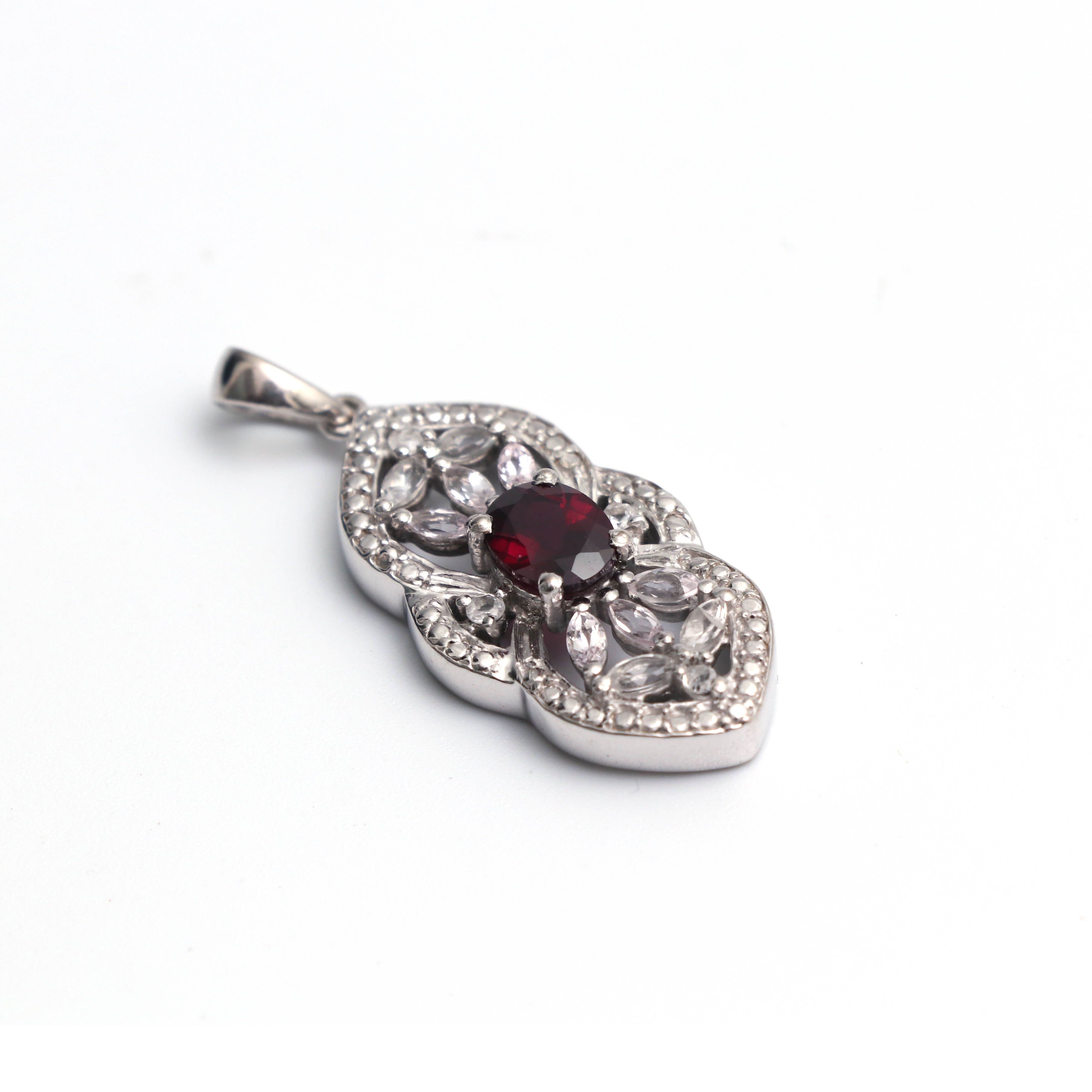 Natural Garnet Pendant With Chain