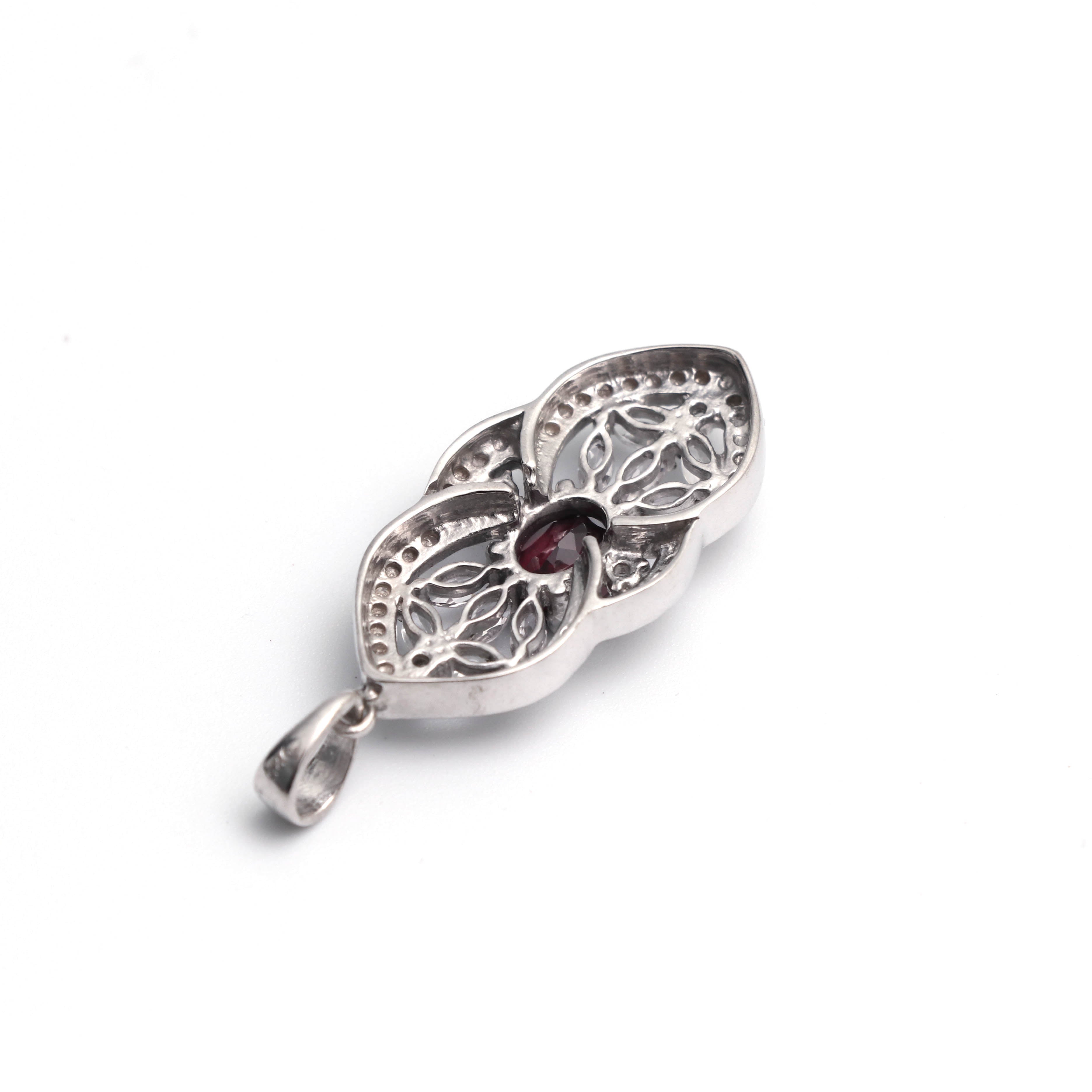 Natural Garnet Pendant With Chain