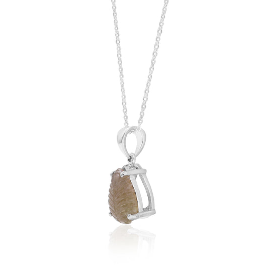 Natural Yellow Tourmaline Carving Pendant For Women