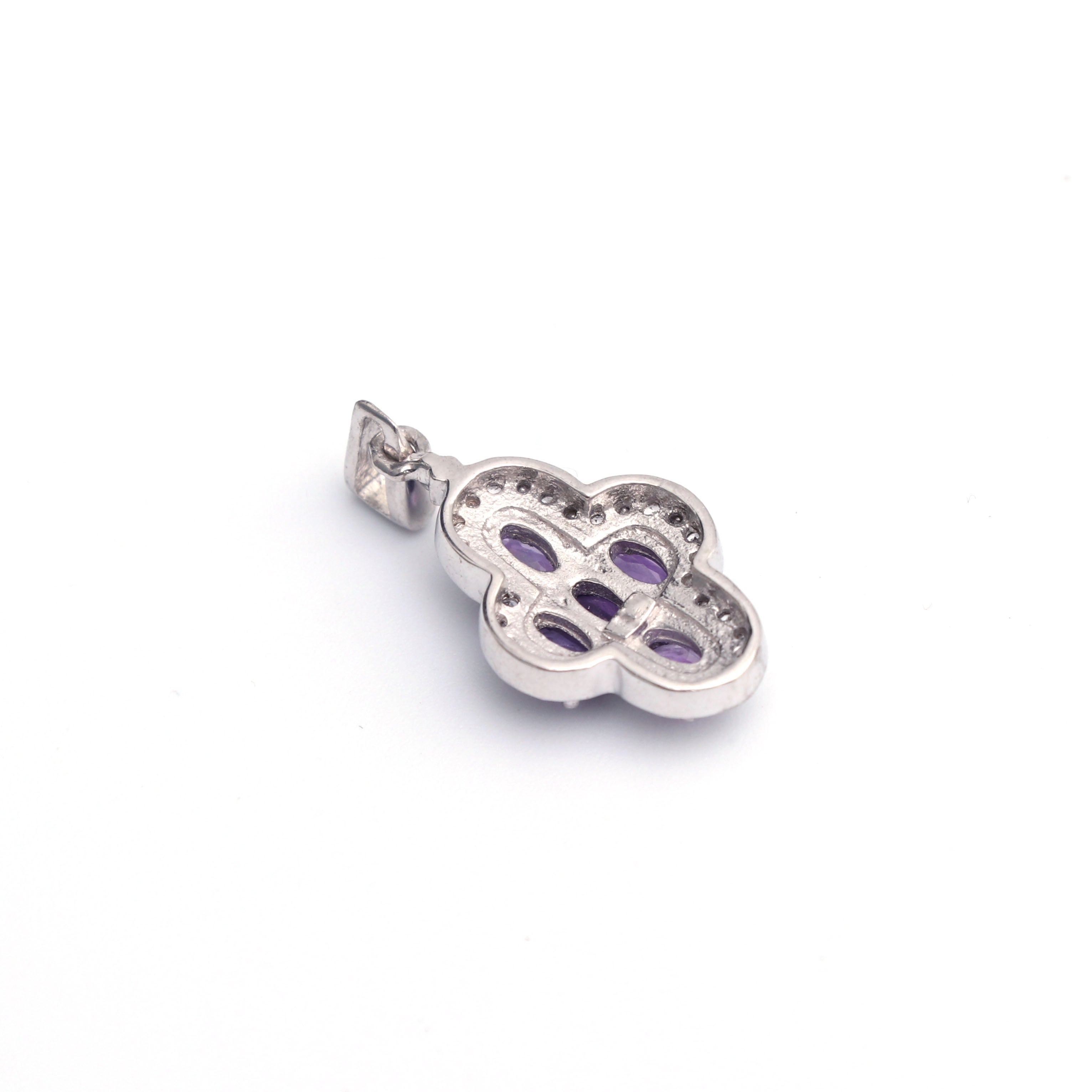 Natural Purple Amethyst Pendant With Chain