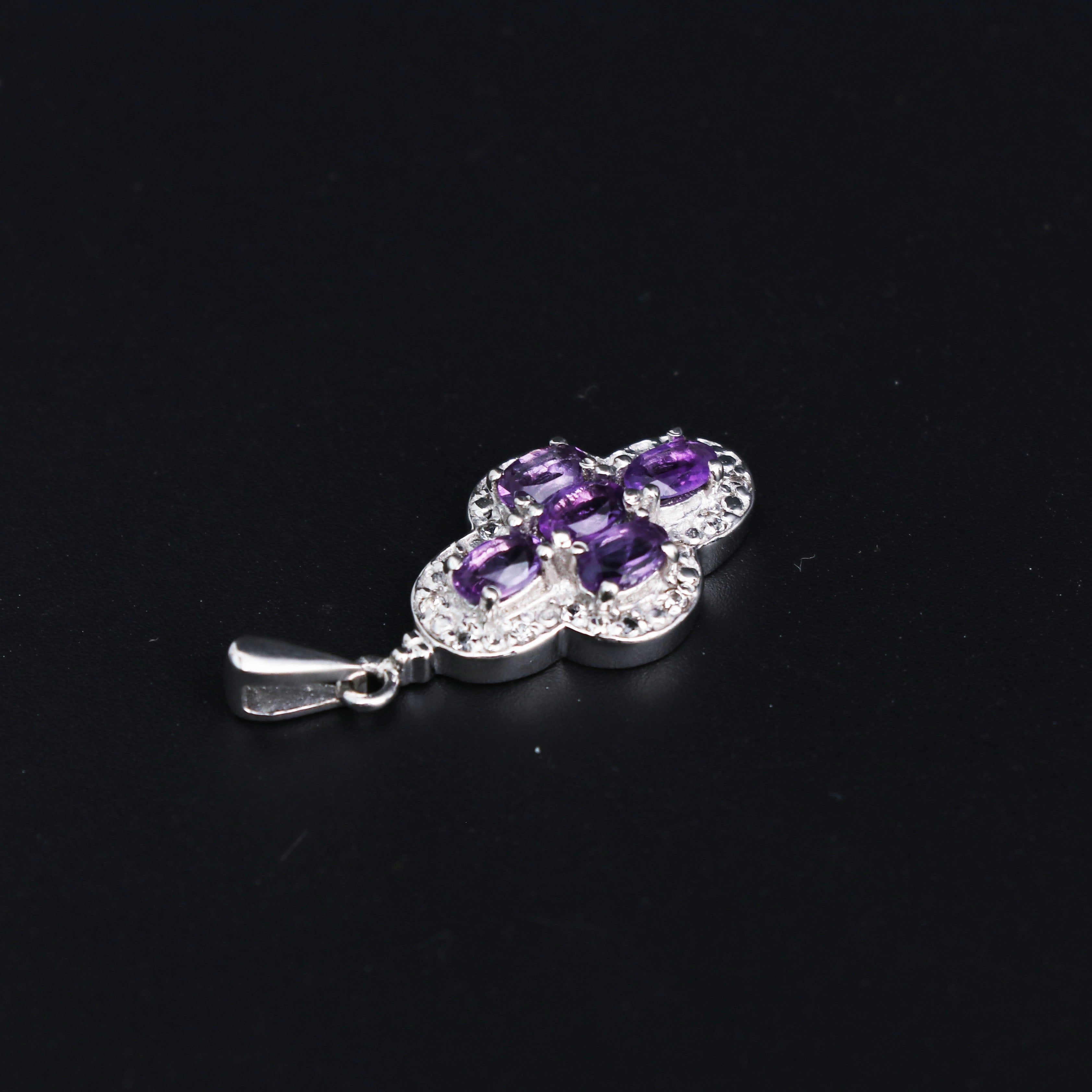Natural Purple Amethyst Pendant With Chain