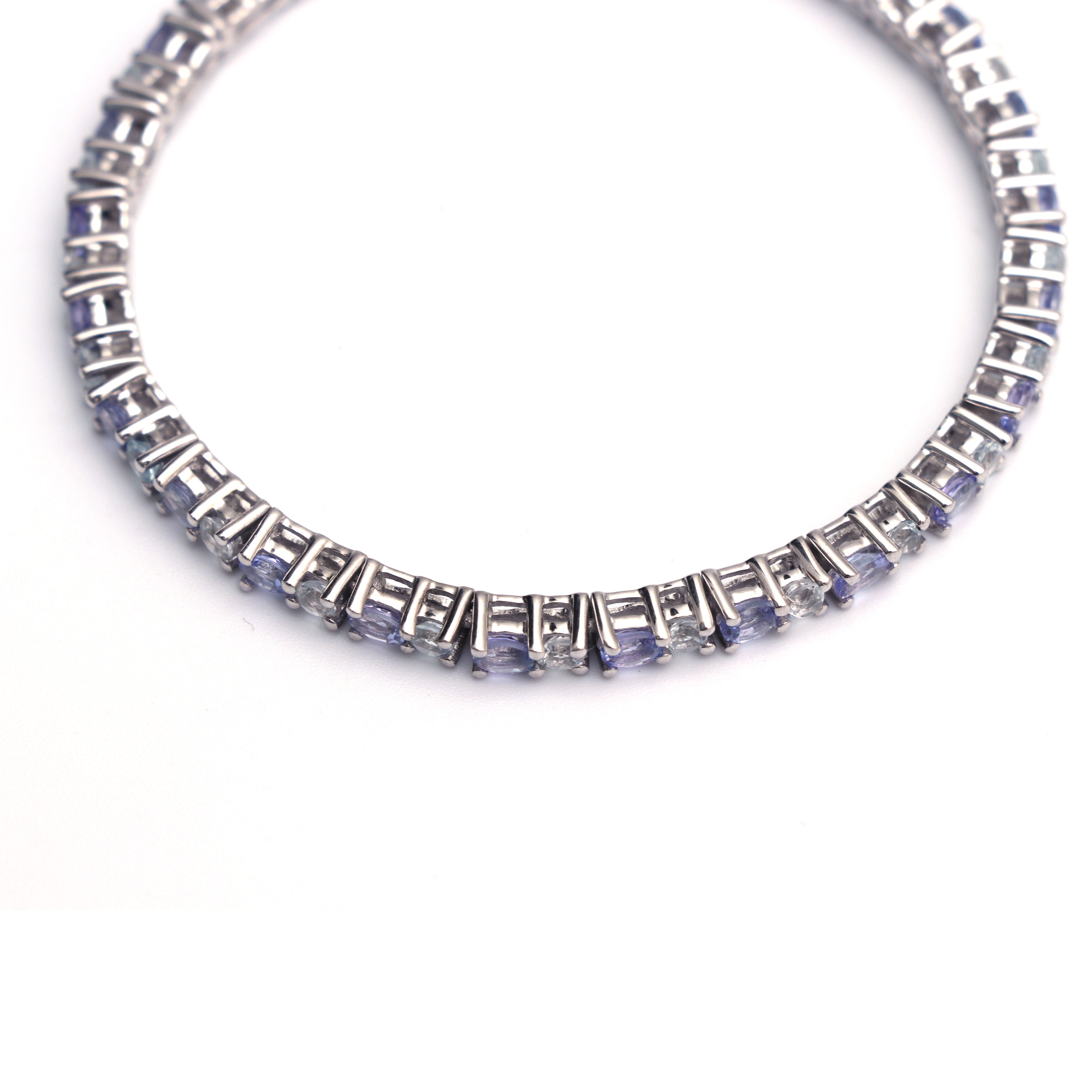 Natural Tanzanite and White Topaz Bracelet