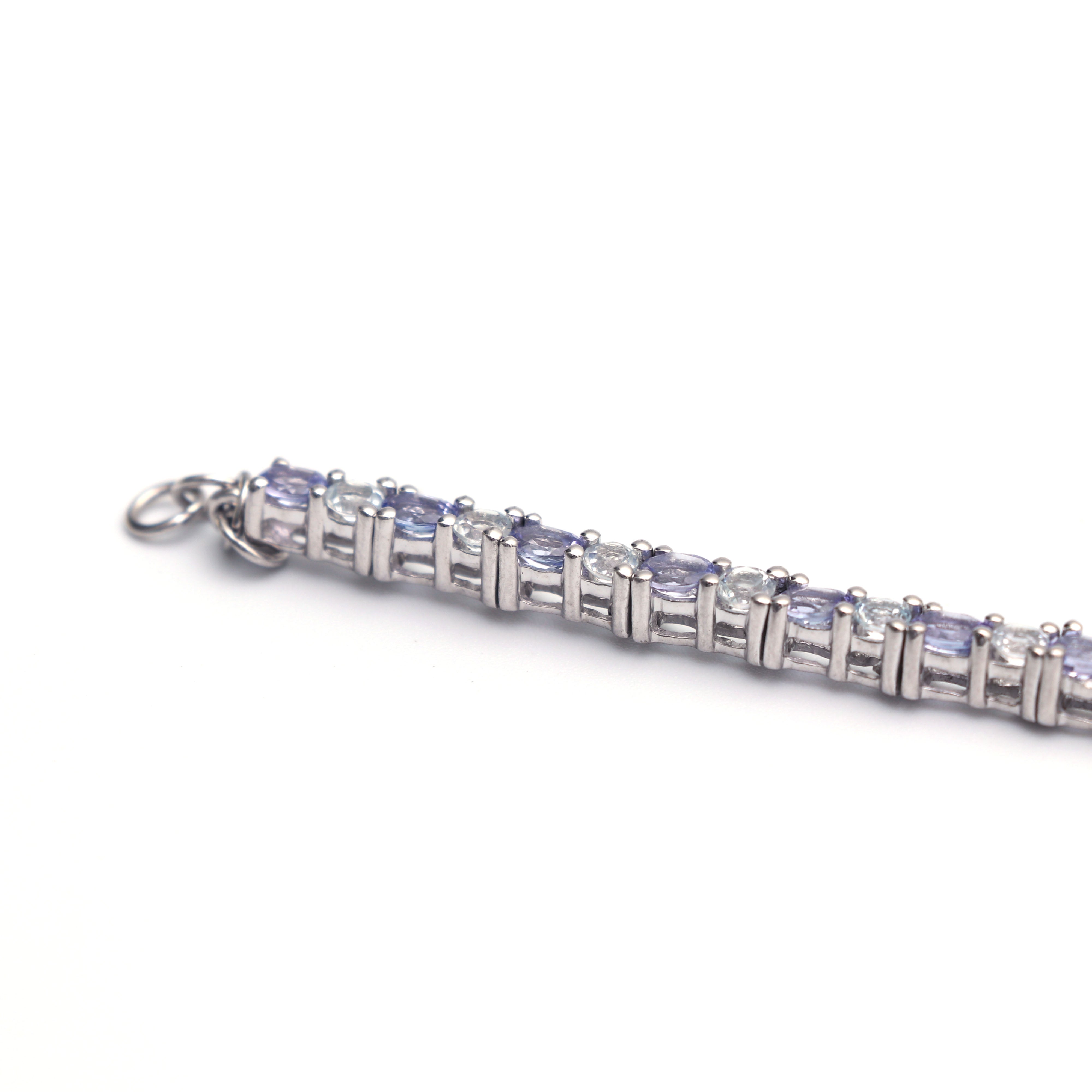 Natural Tanzanite and White Topaz Bracelet