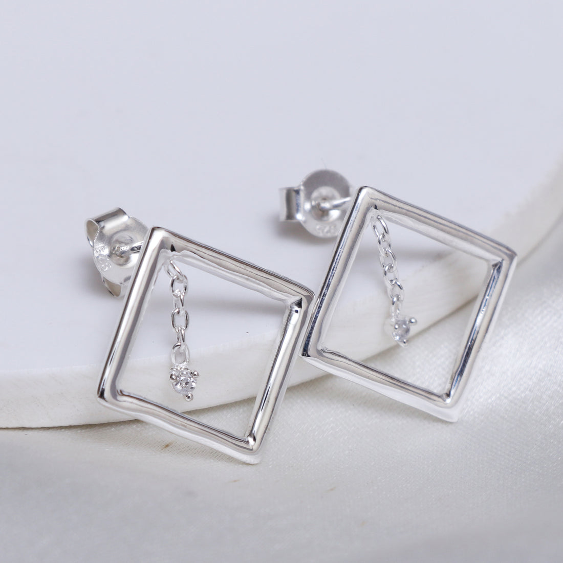 Geometric Square Drop Earrings