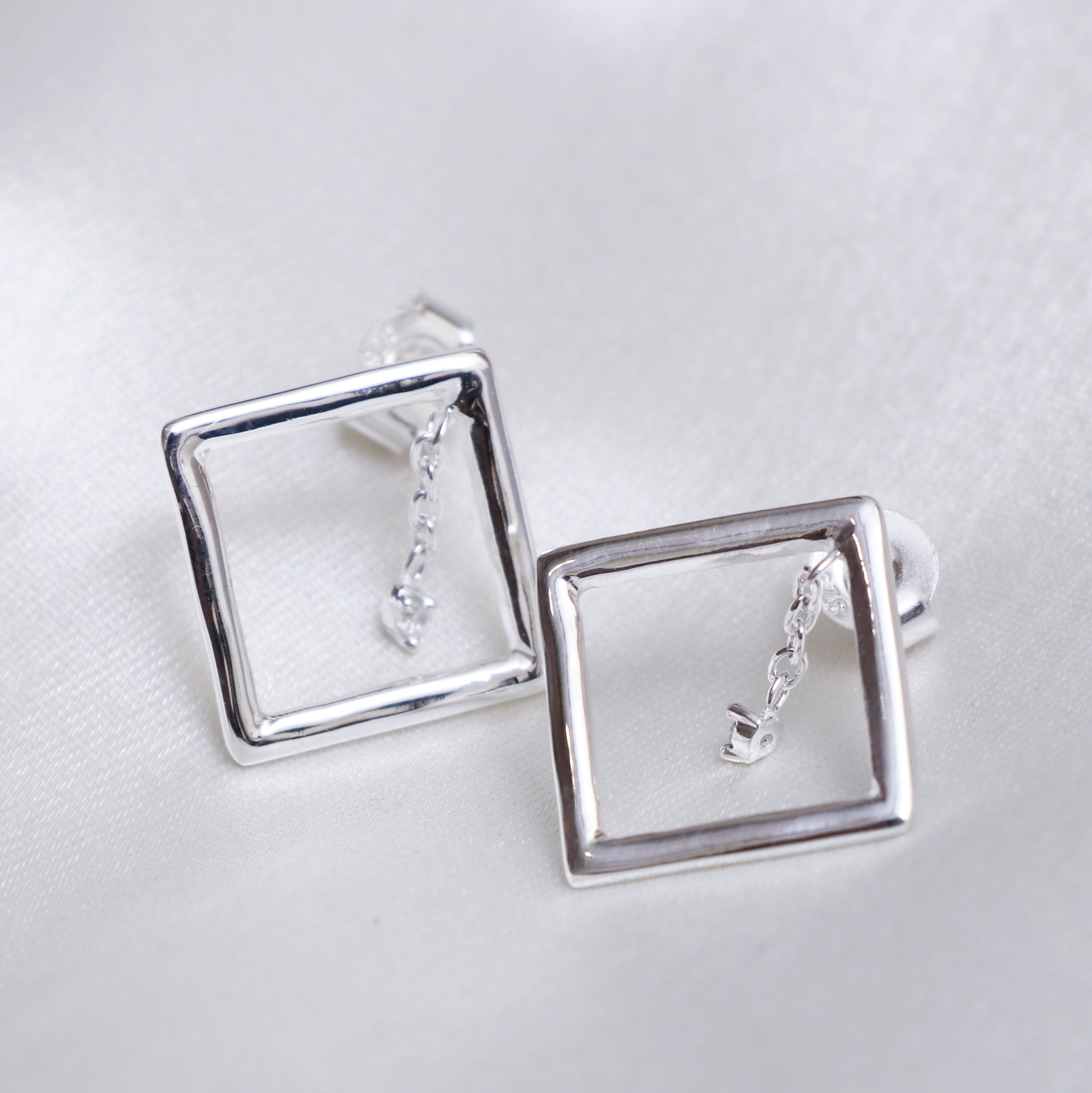Geometric Square Drop Earrings