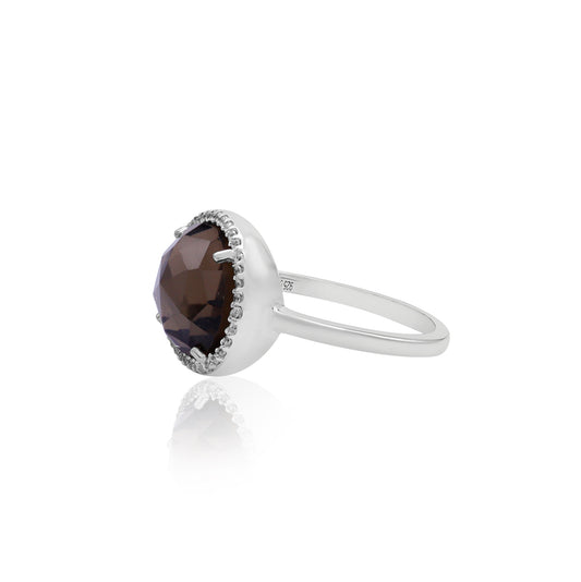 Smokey Quartz Gemstone Designer Ring