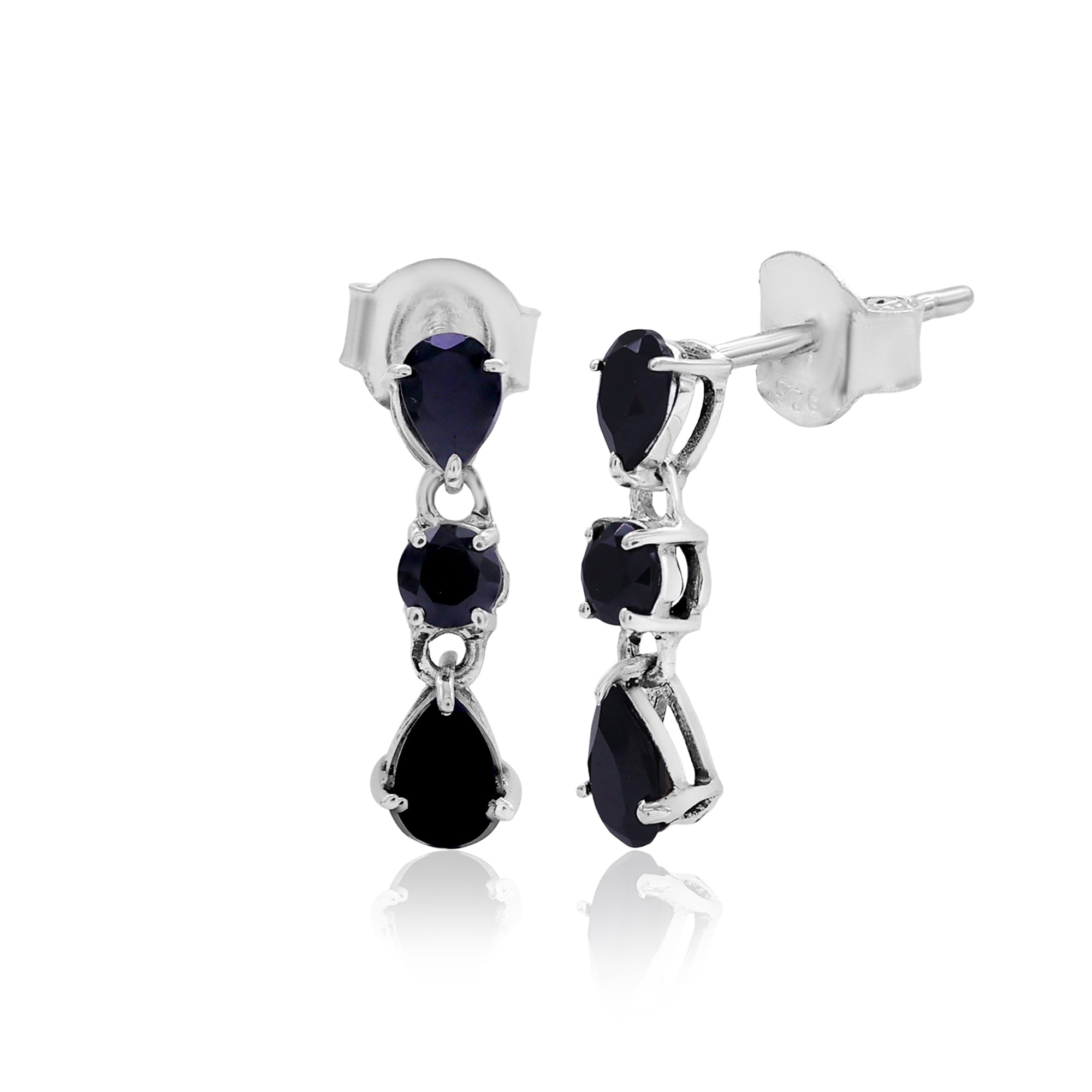 Black Spinel Drop and Dangle Earrings