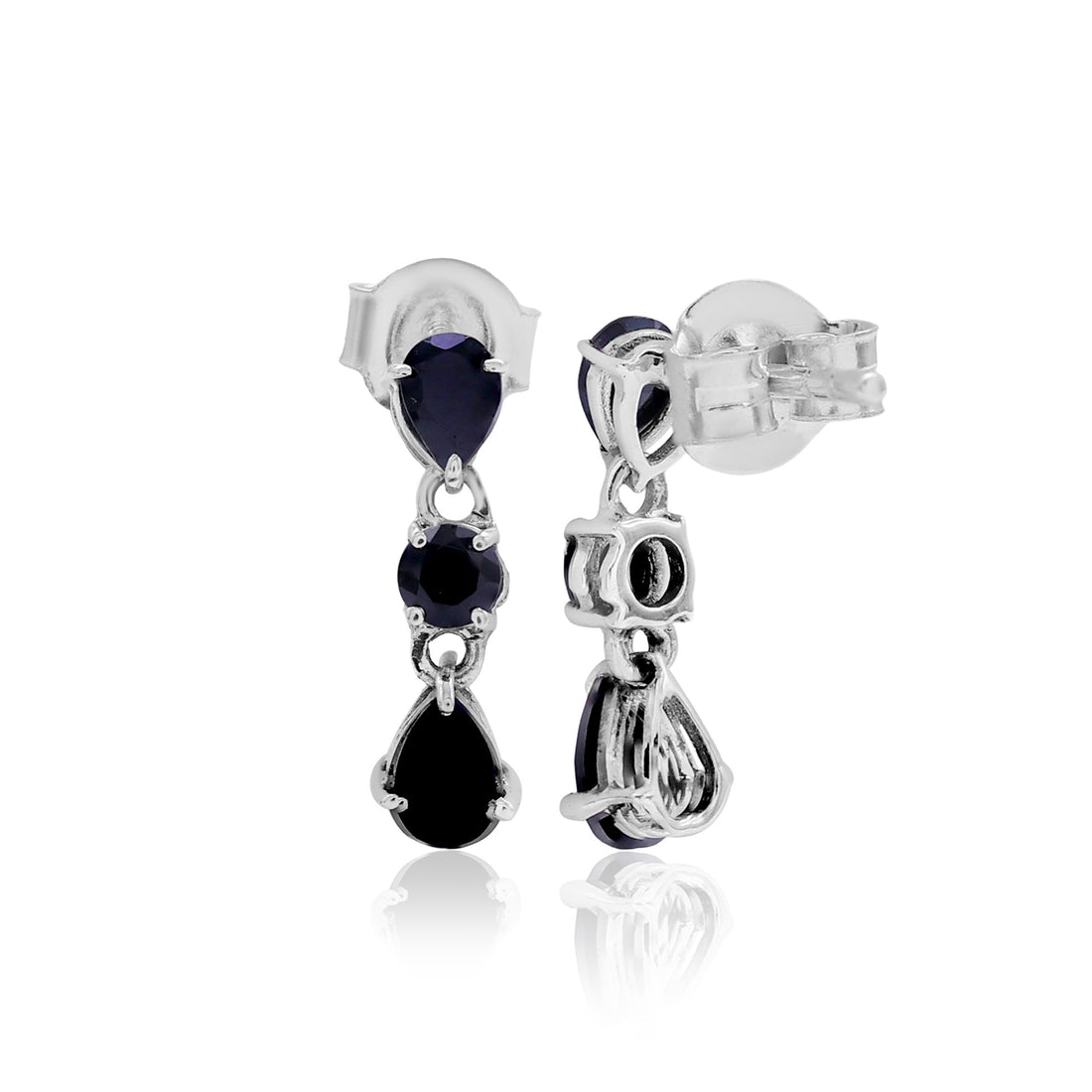 Black Spinel Drop and Dangle Earrings