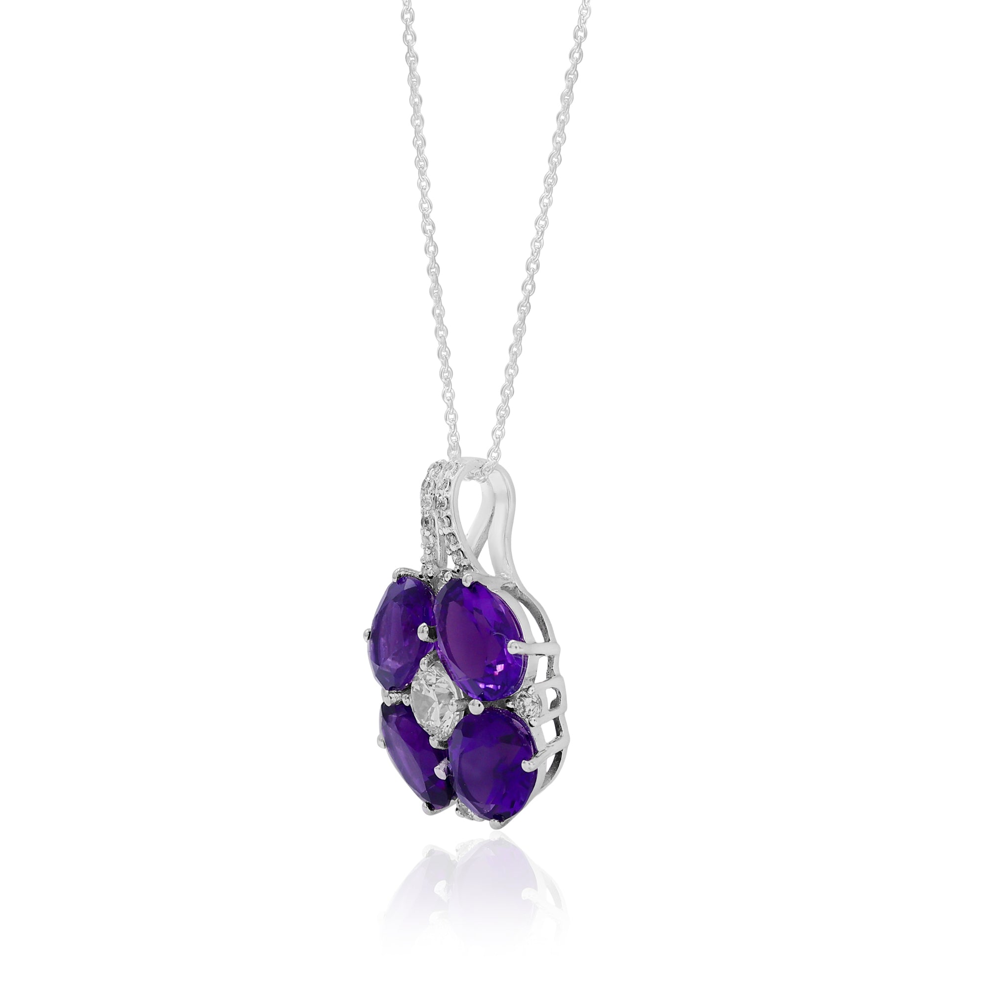 Natural Amethyst Pendant With Chain