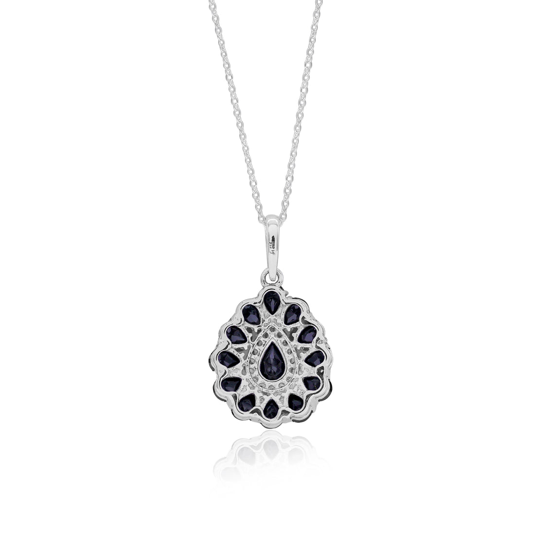 Black Spinel Pear Shape Pendant With Chain