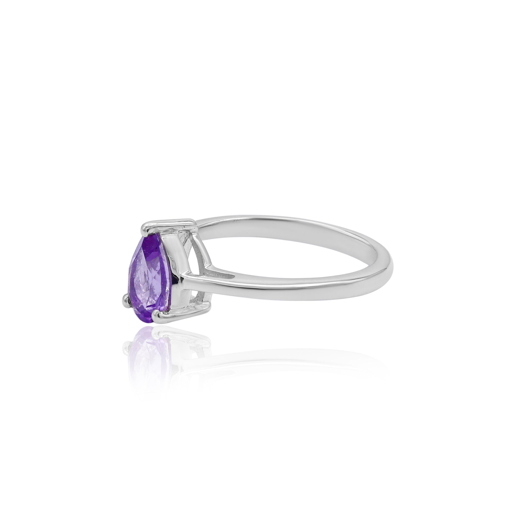 Amethyst Ring In Pear Shape