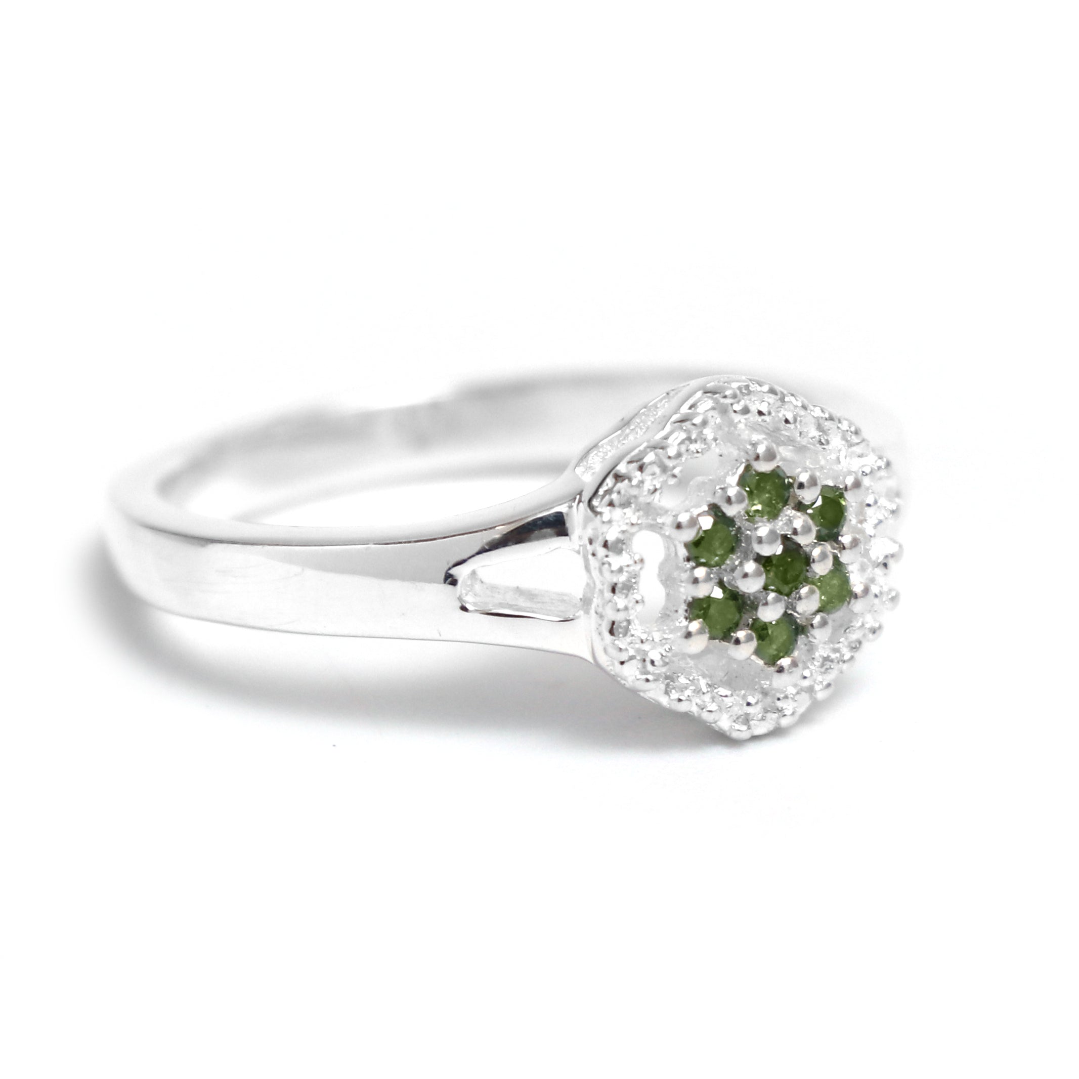 Natural Green Diamond Stone Ring