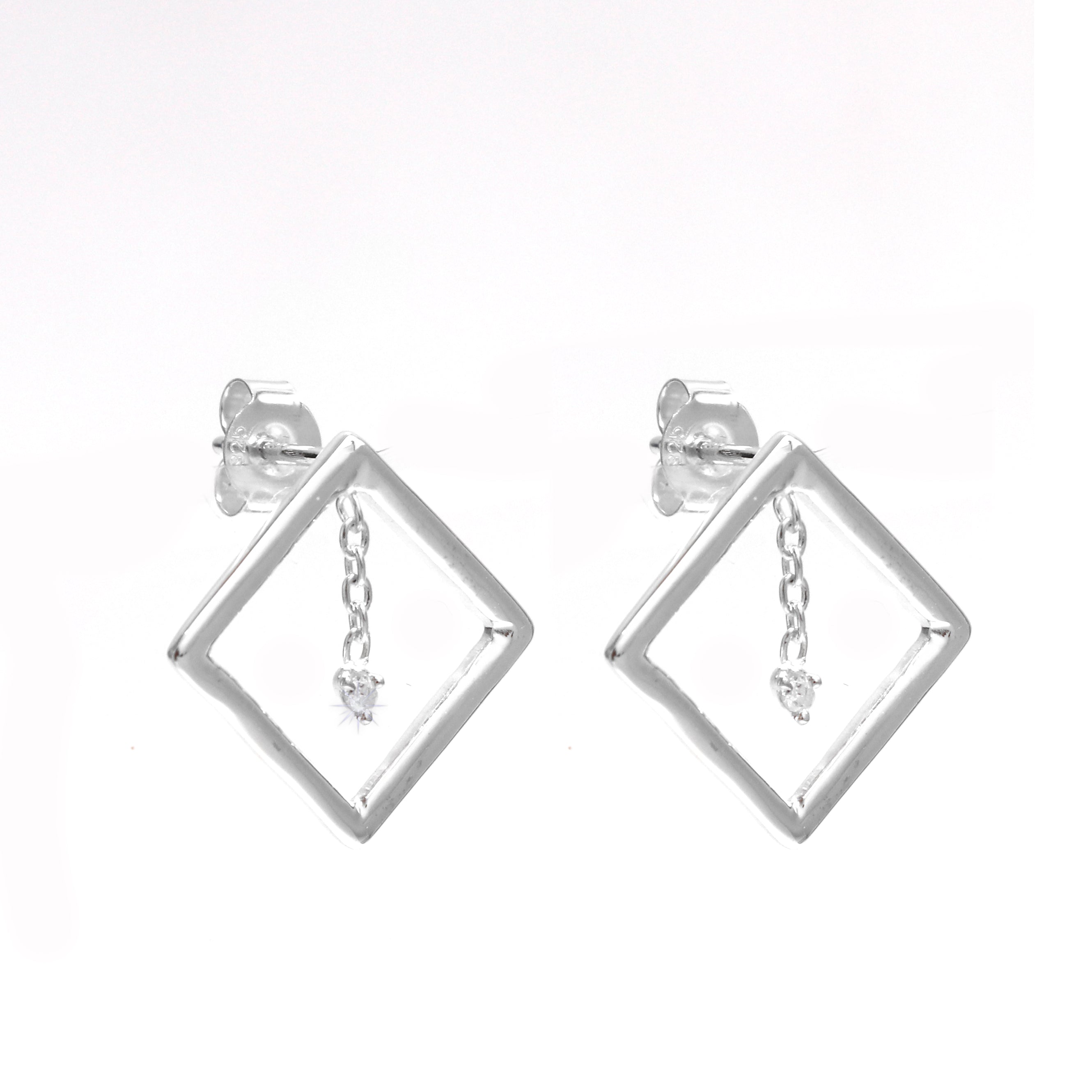 Geometric Square Drop Earrings